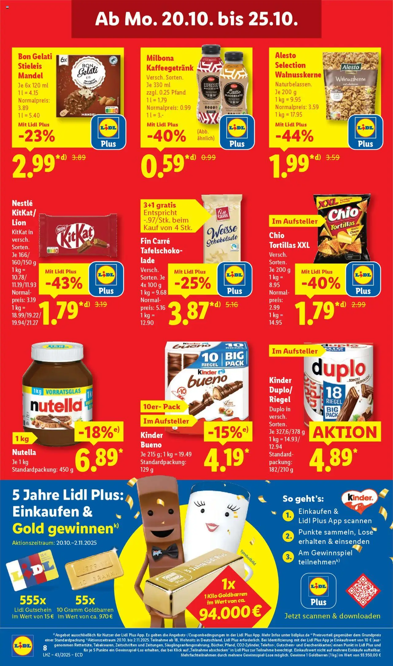 Lidl - Prospekt – gültig ab 20.10.2025 | Seite: 18 | Produkte: Schokolade, Nutella, Duplo riegel