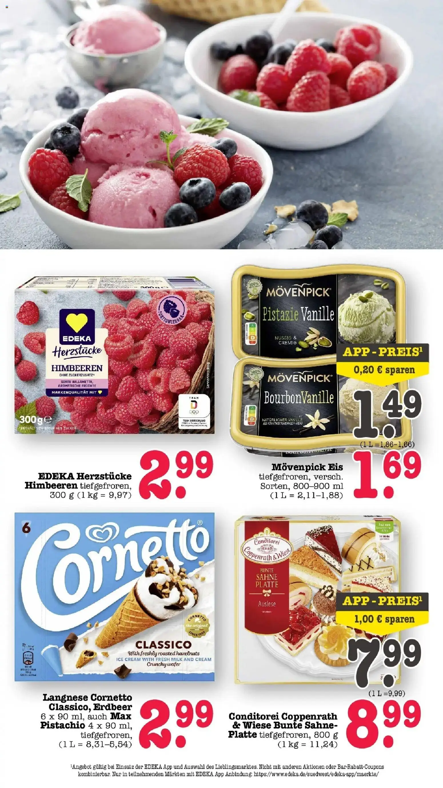 Angebote – gültig ab 30.03.2026 | Seite: 41 | Produkte: Himbeeren, Langnese, Movenpick eis, Sahne