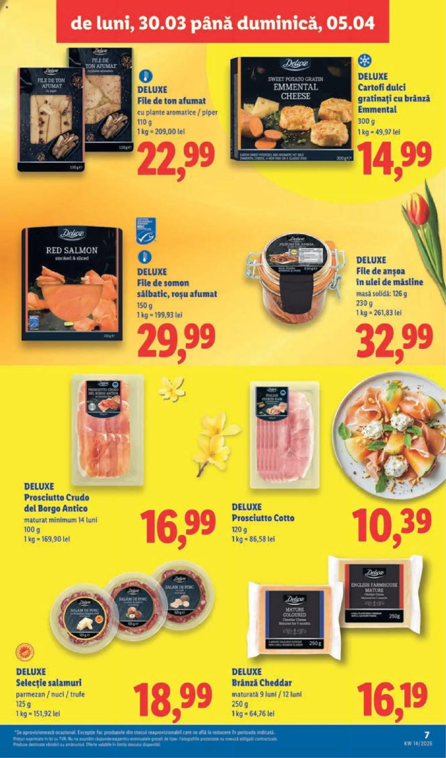Noul catalog Lidl – valabil de la 30.03.2026 | Pagină: 7 | Produse: Ulei, Salam, Cartofi, Piper
