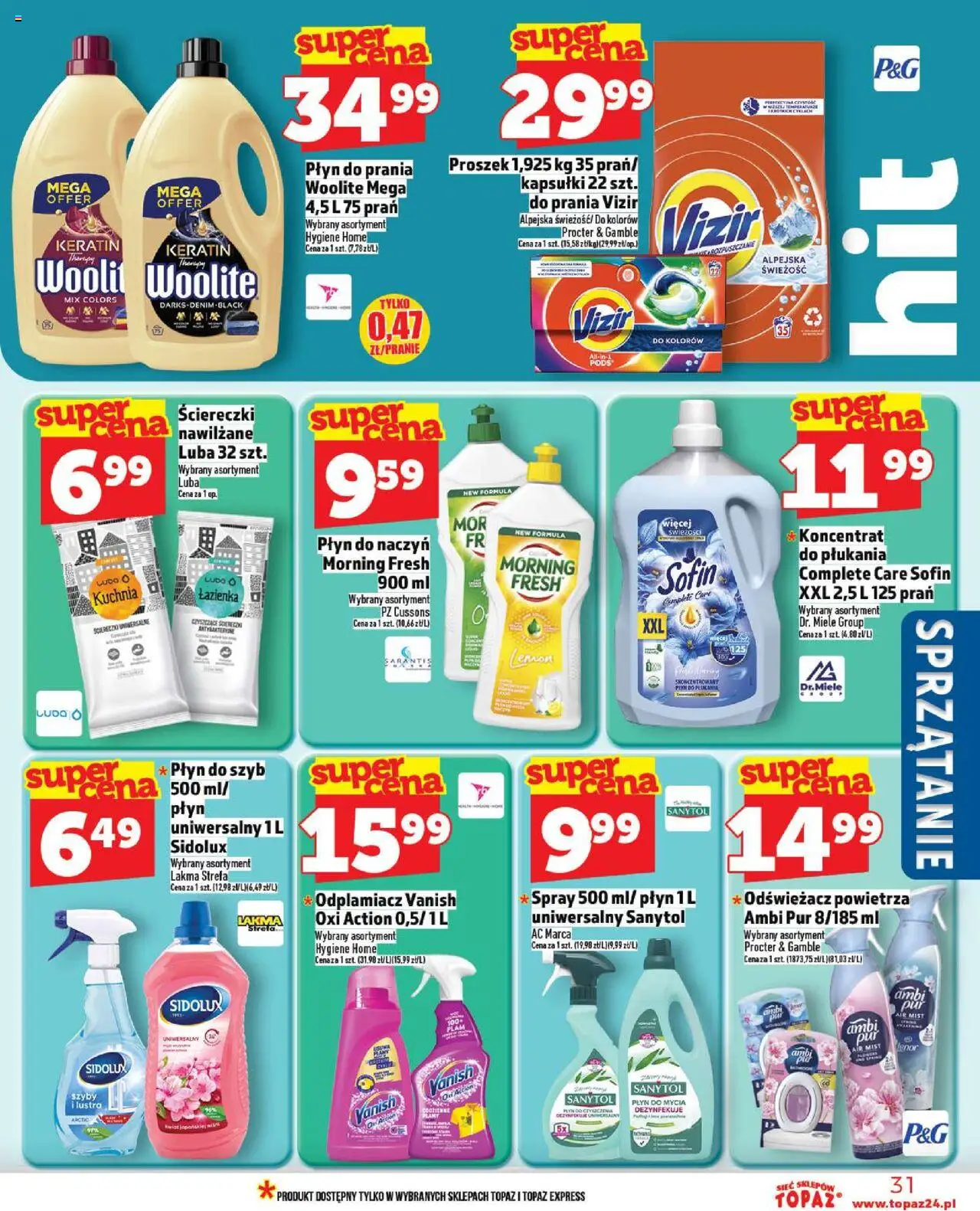 Topaz Gazetka - Ceny małe na stałe od 16.10.2025 | Strona: 31 | Produkty: Odświeżacz, Vanish, Odświeżacz powietrza, Odplamiacz