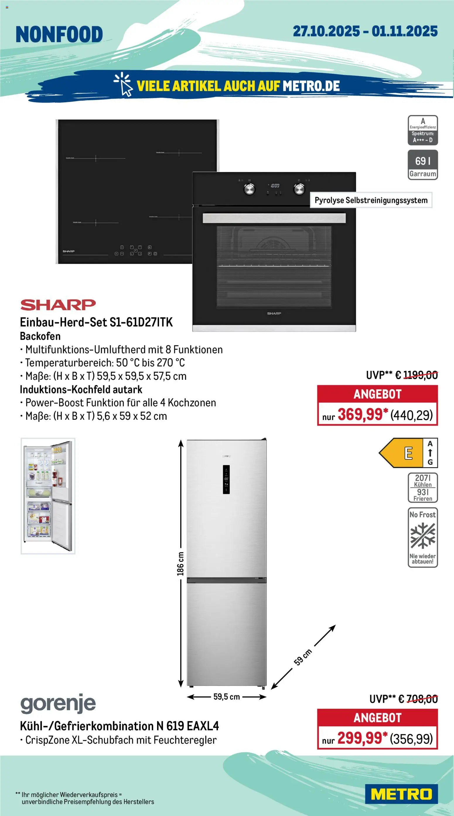 Metro Prospekt 	 – gültig ab 27.10.2025 | Seite: 20 | Produkte: Gorenje, Backofen