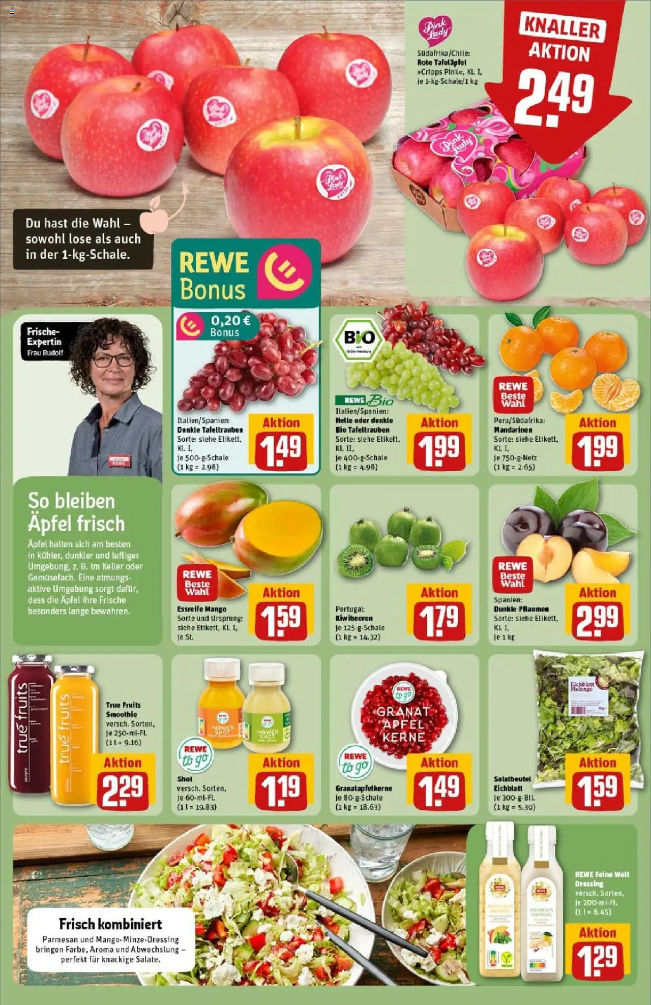 Rewe prospekt Pattensen	 – gültig ab 01.09.2025 | Seite: 8 | Produkte: Pflaumen, Dressing, Mandarinen, Mango