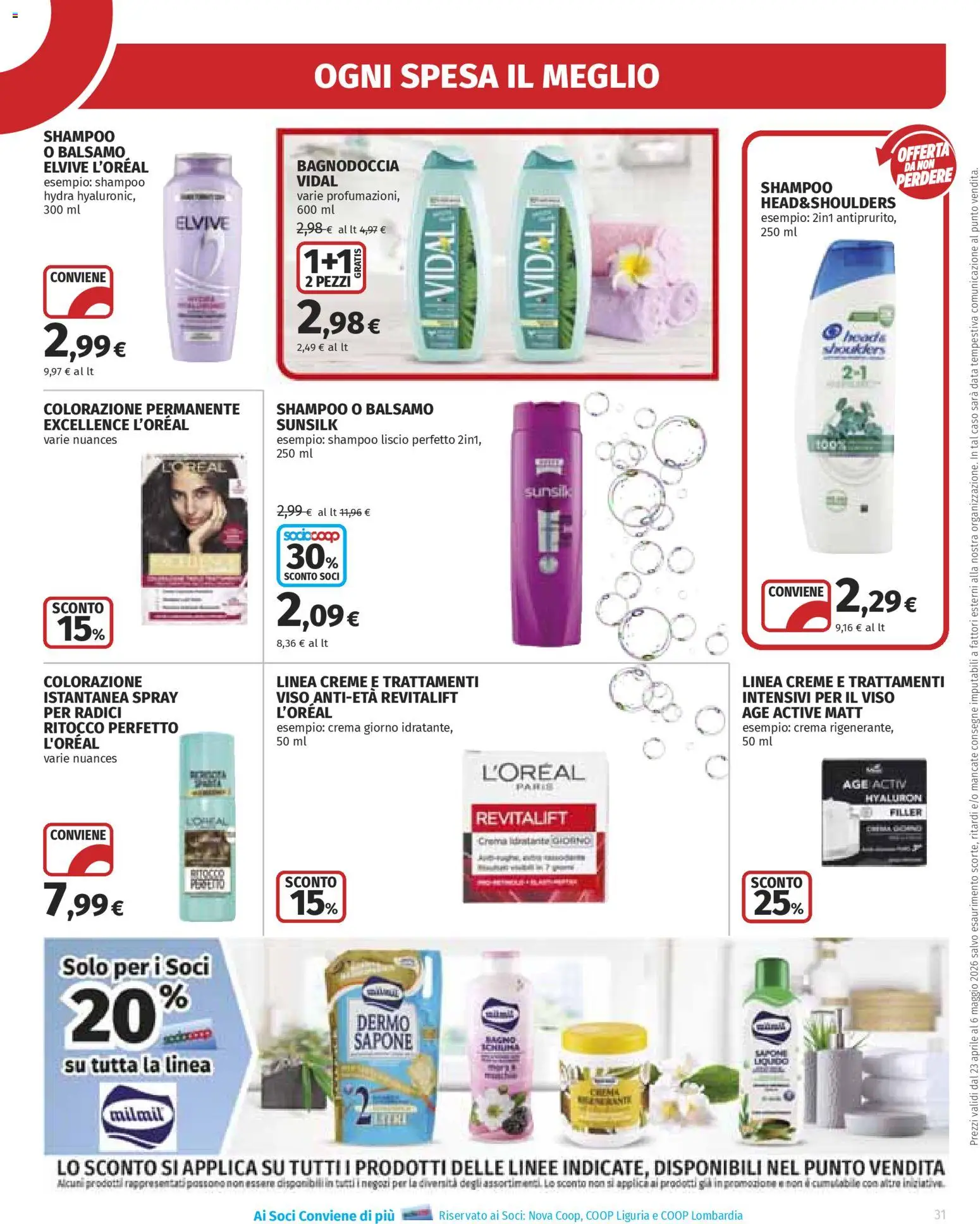 Volantino Ipercoop del 23.04.2026 | Pagina: 31 | Prodotti: Shampoo, Balsamo, Crema, Data