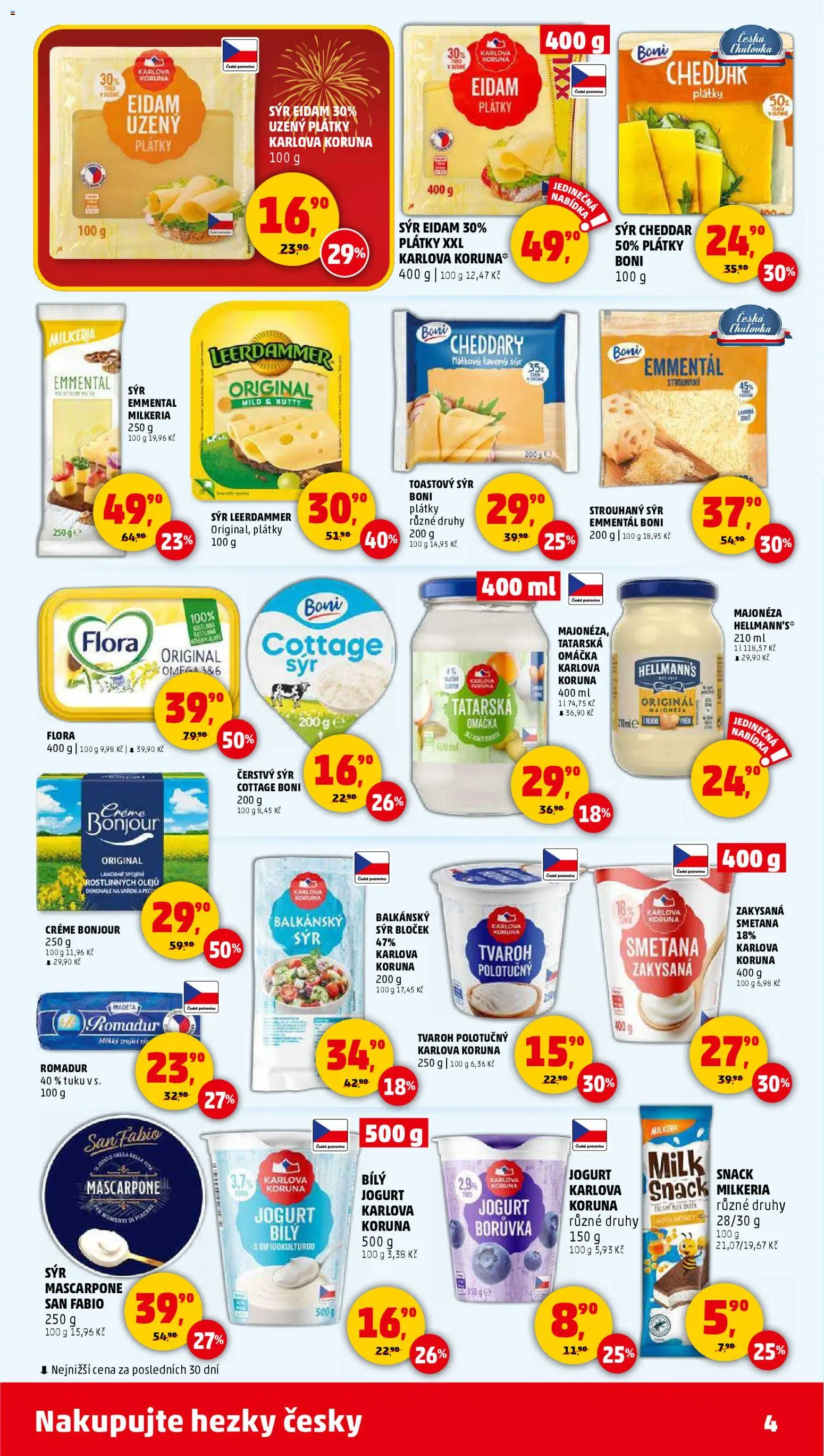Penny Market leták - Čtvrtečník od 27.12.2025 | Strana: 4 | Produkty: Smetana, Hellmann's, Majonéza, Mascarpone
