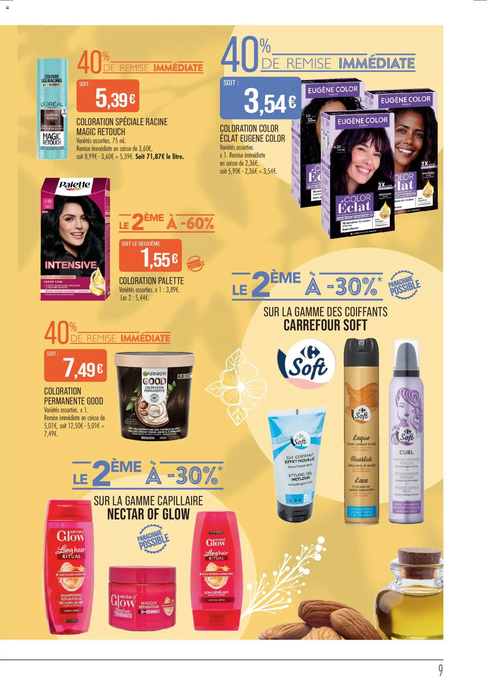 {H1} | Page: 9 | Produits: Coloration, Masque, Couverture, Huile