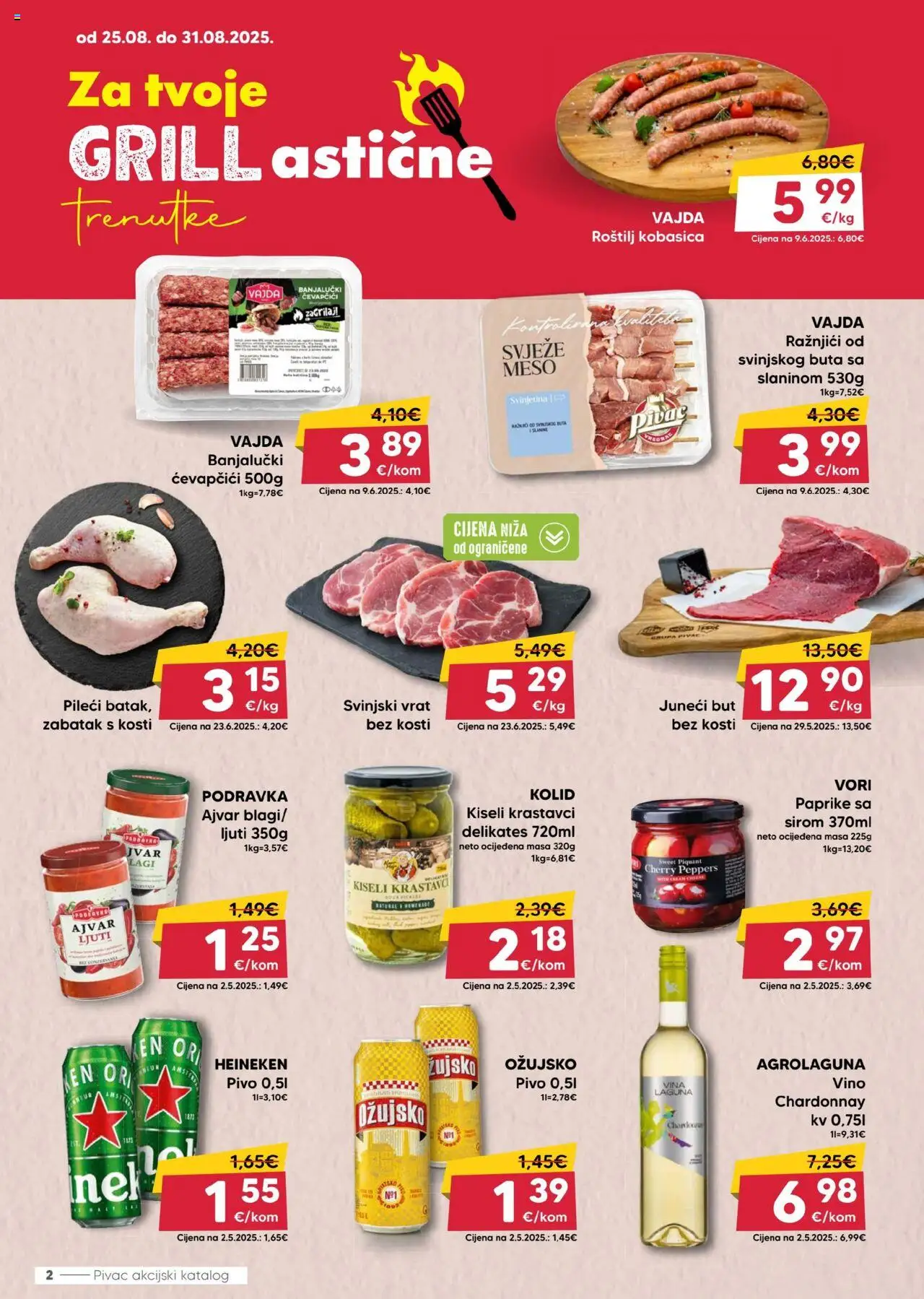 Pivac katalog | vrijedi od 25.08.2025 | Stranica: 2 | Proizvodi: Podravka, Vino, Heineken, Ožujsko