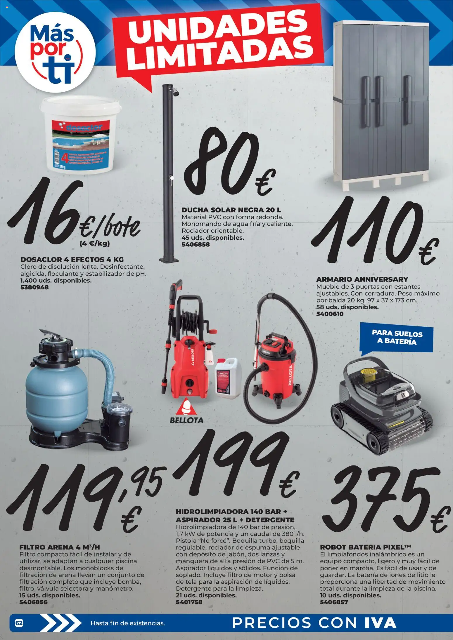 BigMat - Jardin y Piscinas 2026 │ válido desde el 23.03.2026 | Página: 62 | Productos: Detergente, Peso, Aspirador, Armario