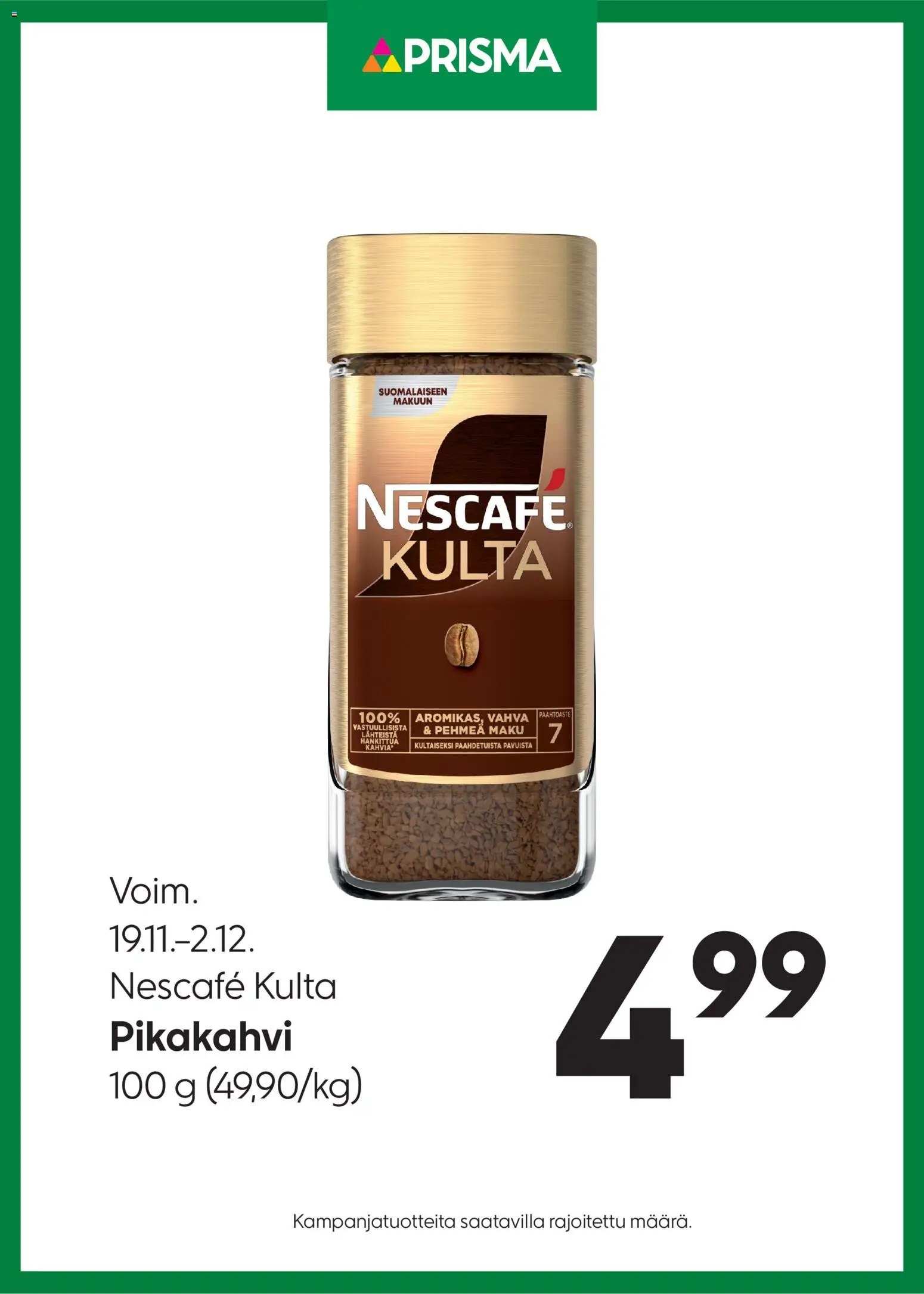 Prisma tarjoukset Nescafé – voimassa 19.11.2025 alkaen | Sivu: 1 | Tuotteet: Pikakahvi