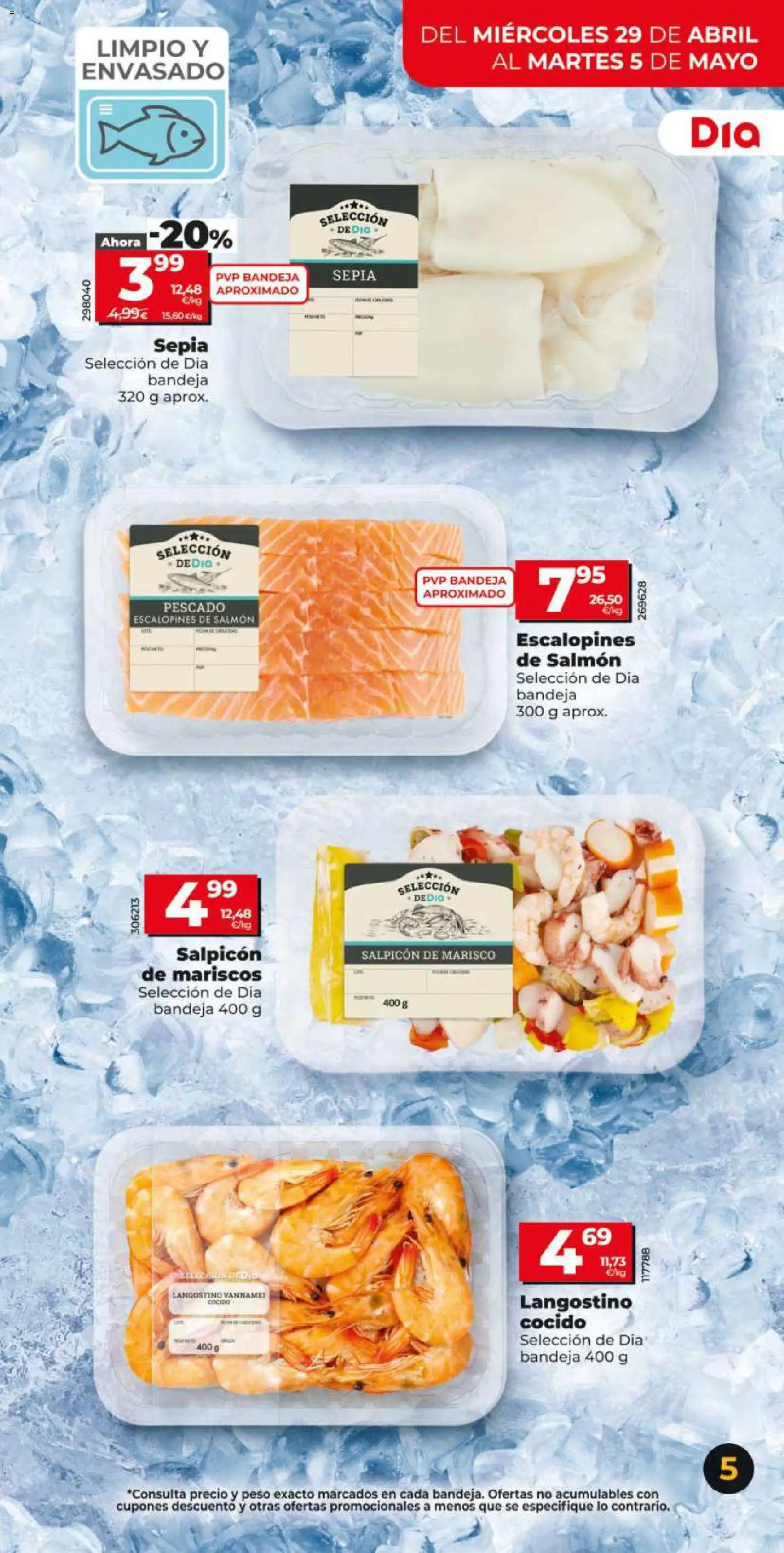 Dia - folleto Market │ válido desde el 29.04.2026 | Página: 5 | Productos: Pescado, Peso, Bandeja, Langostino