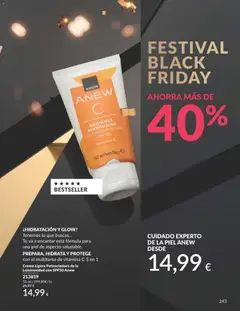 Vista previa Crema Ligera Potenciadora de la Luminosidad con SPF50 Anew, ¿HIDRATACIÓN Y GLOW? Tenemos lo que buscas... Te va a encantar esta fórmula para una piel de aspecto saludable. PREPARA, HIDRATA Y PROTEGE con el multitarea de vitamina C 3 en 1 válido desde el 01.11.2025 | Página: 243 | Productos: Crema, Té