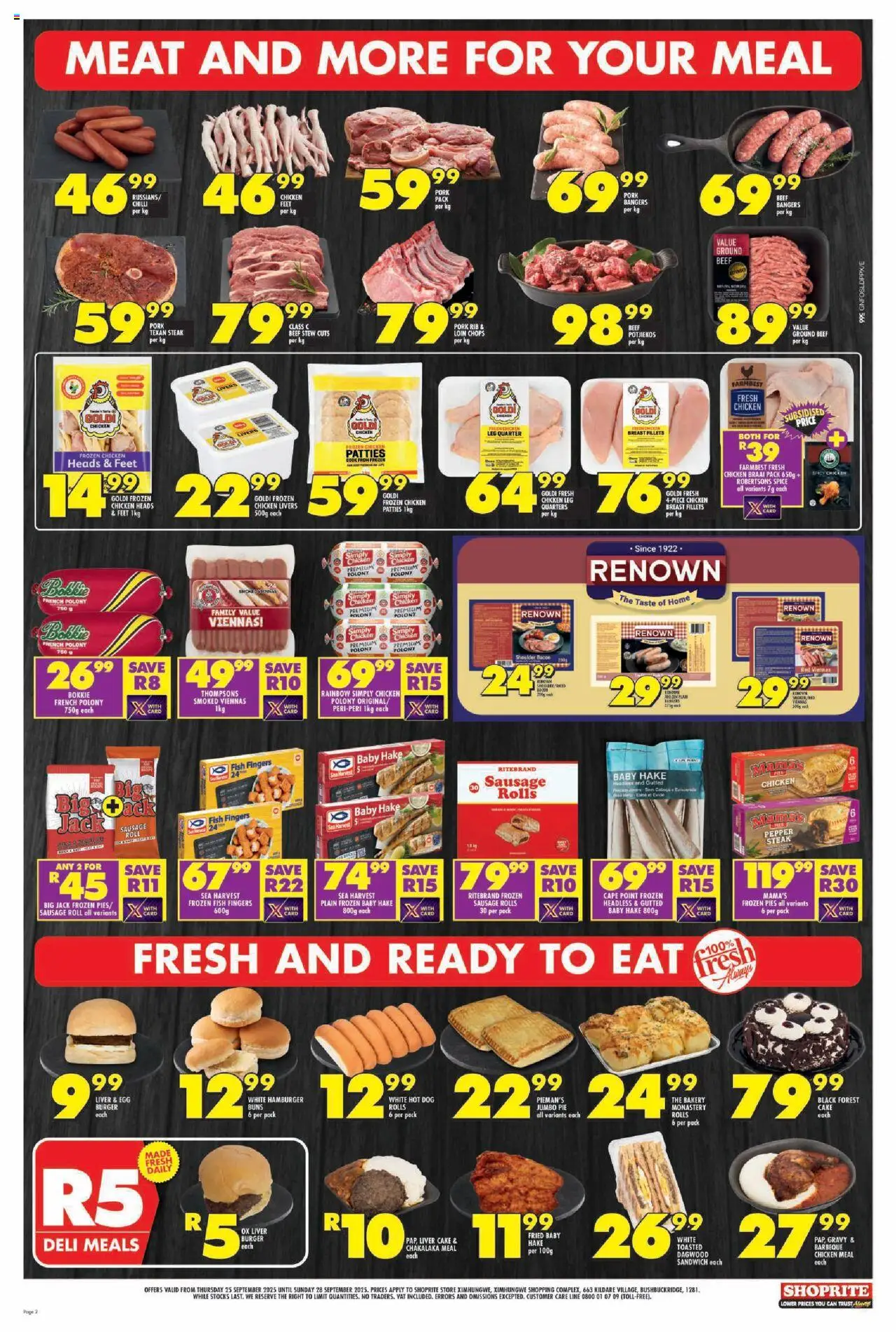 New Shoprite catalogue – valid from 25.09.2025 | Page: 2 | Products: Drone, Bakery, Polony, Sausage