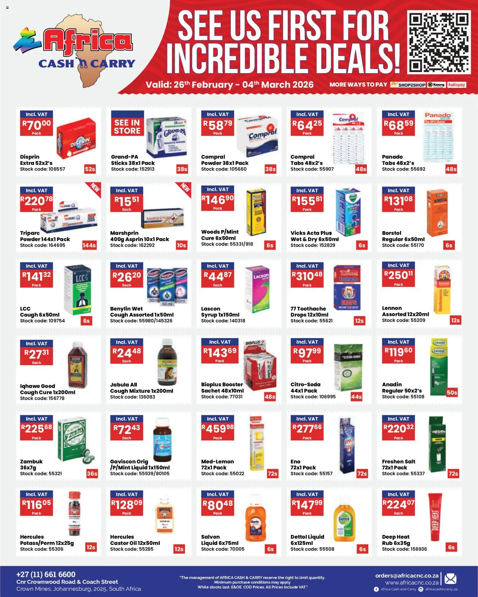 New Africa Cash & Carry catalogue – valid from 26.02.2026 | Page: 8 | Products: Powder, Stock, Syrup, Salt