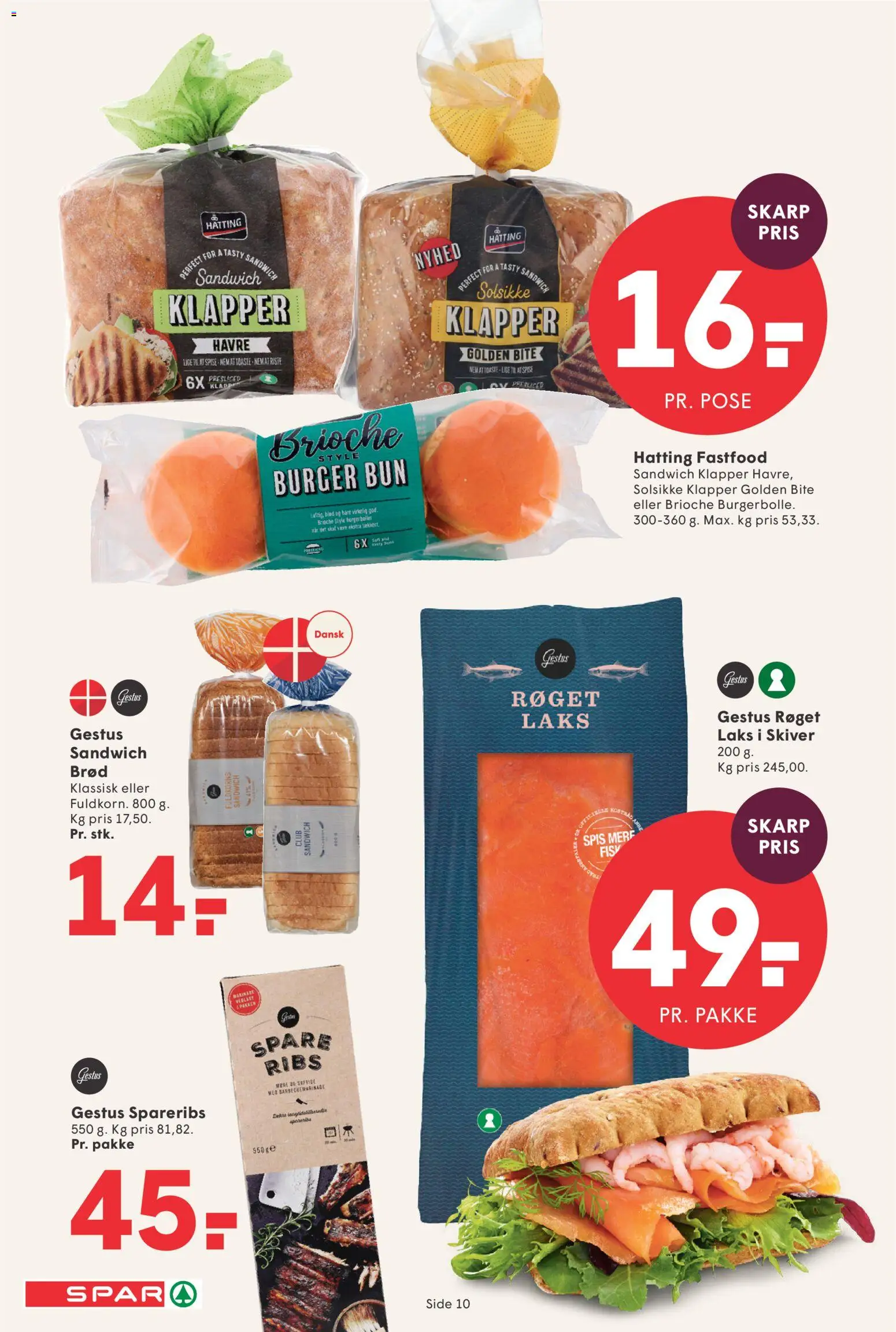Spar tilbudsavis – gyldig fra 23.01.2026 | Side: 10 | Produkter: Brød, Ribs, Spareribs