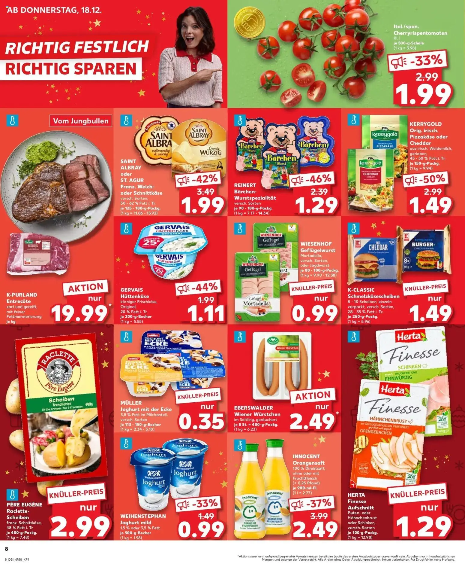 Kaufland prospekt Berlin	 – gültig ab 22.12.2025 | Seite: 8 | Produkte: Joghurt, Wurst, Schinken, Herta finesse