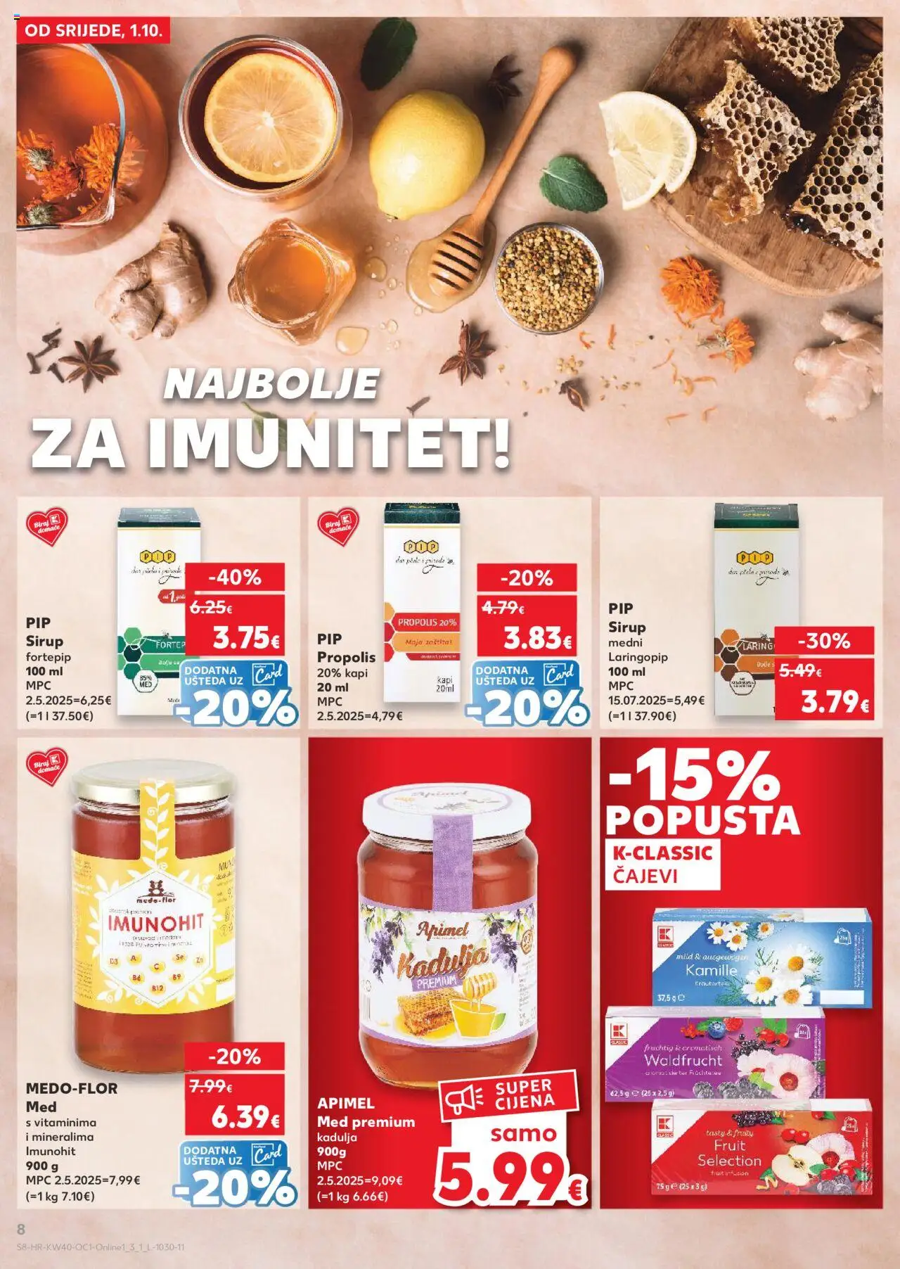 Kaufland katalog | vrijedi od 01.10.2025 | Stranica: 8 | Proizvodi: Med, Sirup