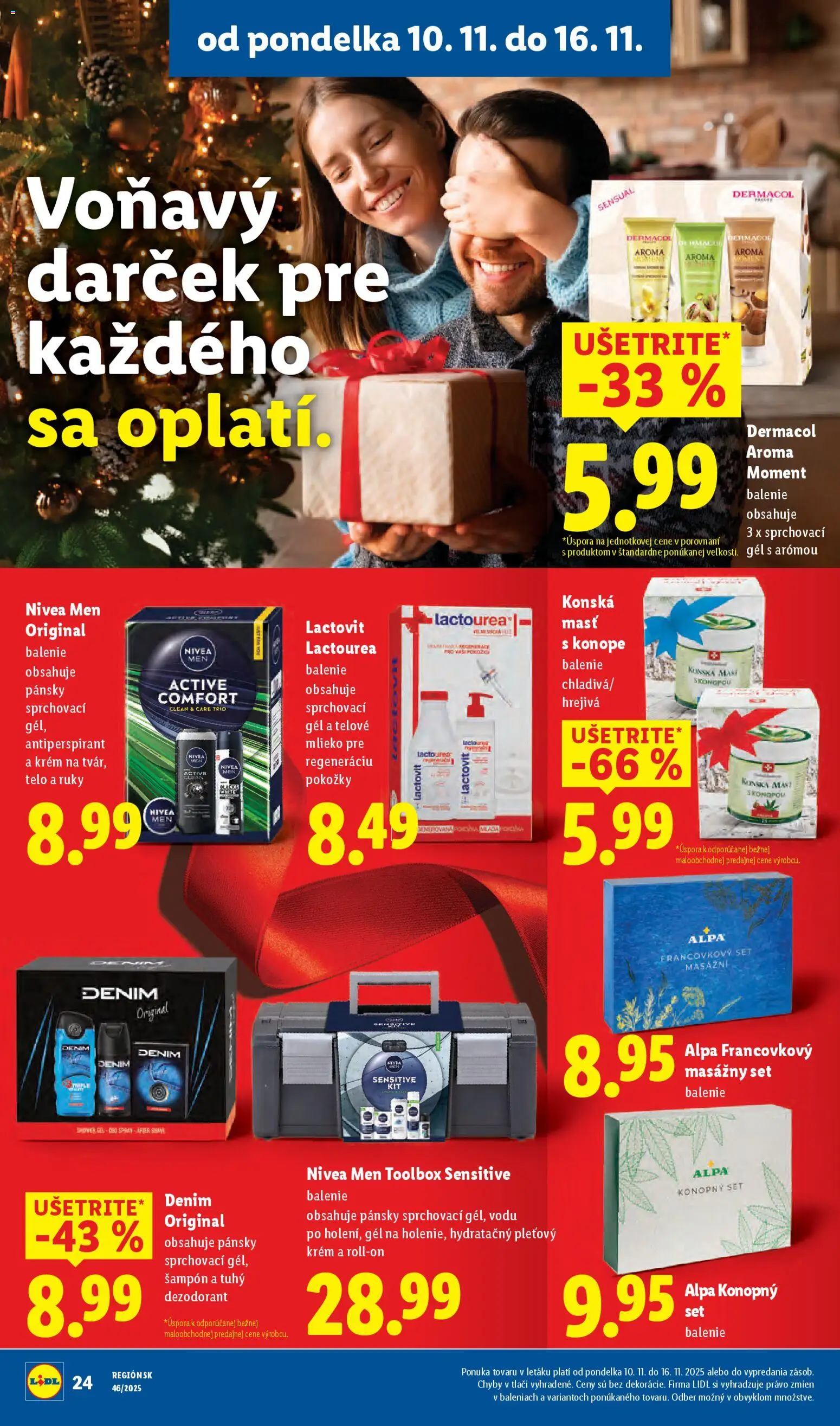 Nové Lidl akcie – leták je platný od 13.11.2025 | Strana: 80 | Produkty: Mlieko, Nivea, Antiperspirant, Alpa