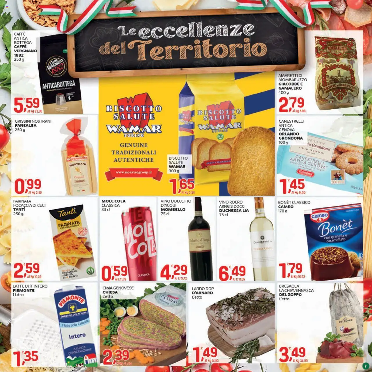 Volantino CRAI del 21.08.2025 | Pagina: 7 | Prodotti: Caffè, Focaccia, Ceci, Grissini
