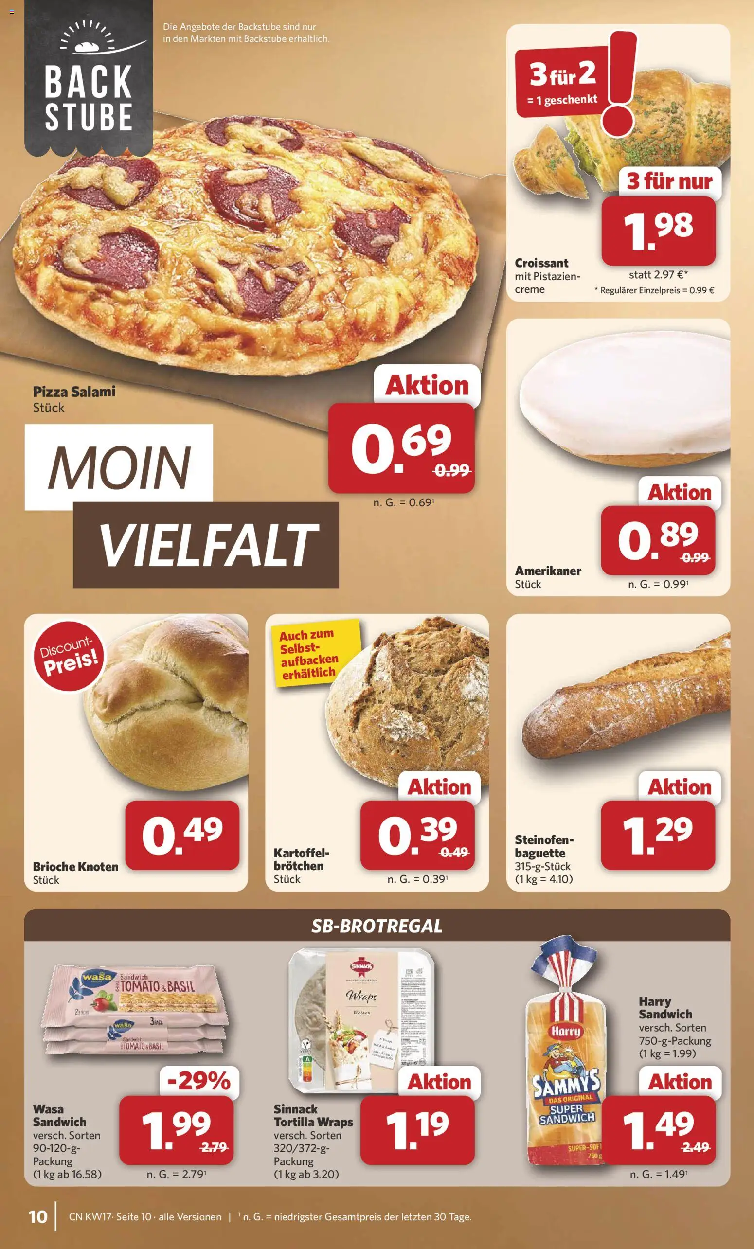 Combi Prospekt 	 – gültig ab 20.04.2026 | Seite: 10 | Produkte: Baguette, Pistazien, Croissant, Pizza