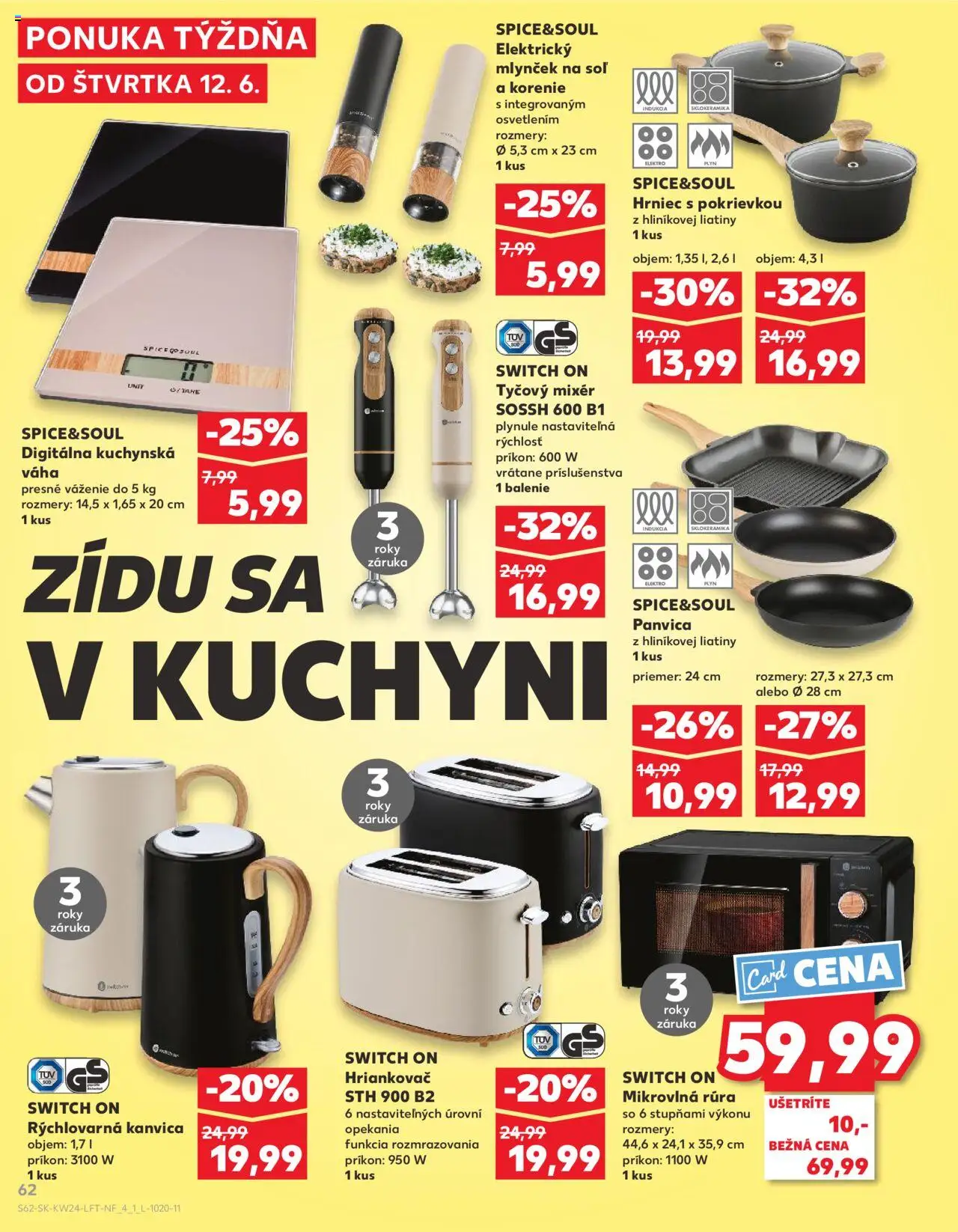 Kaufland Bratislava-Rača │ platný od 12.06.2025 | Strana: 62 | Produkty: Rúra, Mixér, Tyčový mixér, Rýchlovarná kanvica