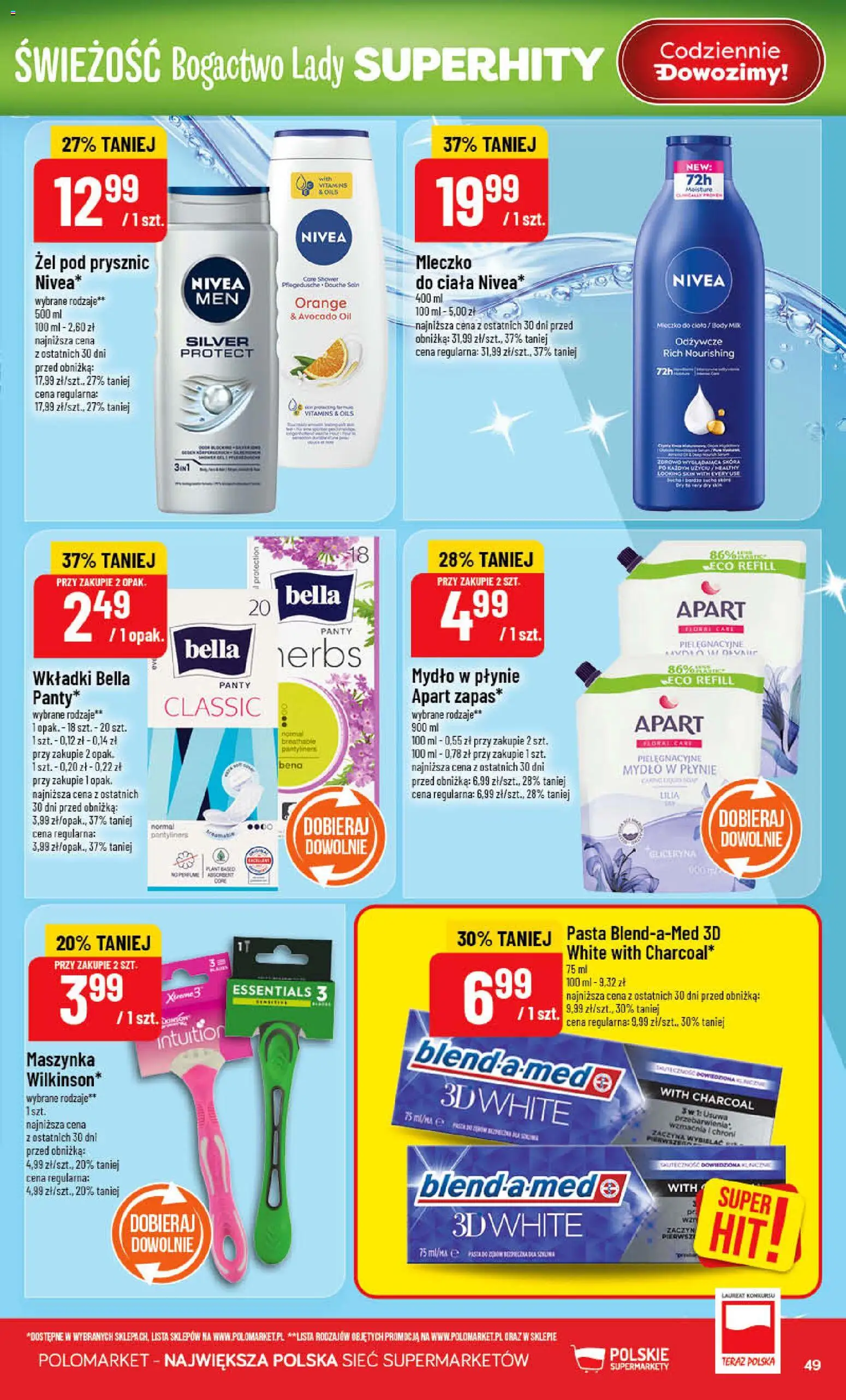 POLOmarket gazetka od 08.04.2026 | Strona: 49 | Produkty: Mydło w płynie, Body, Mydło, Żel pod prysznic