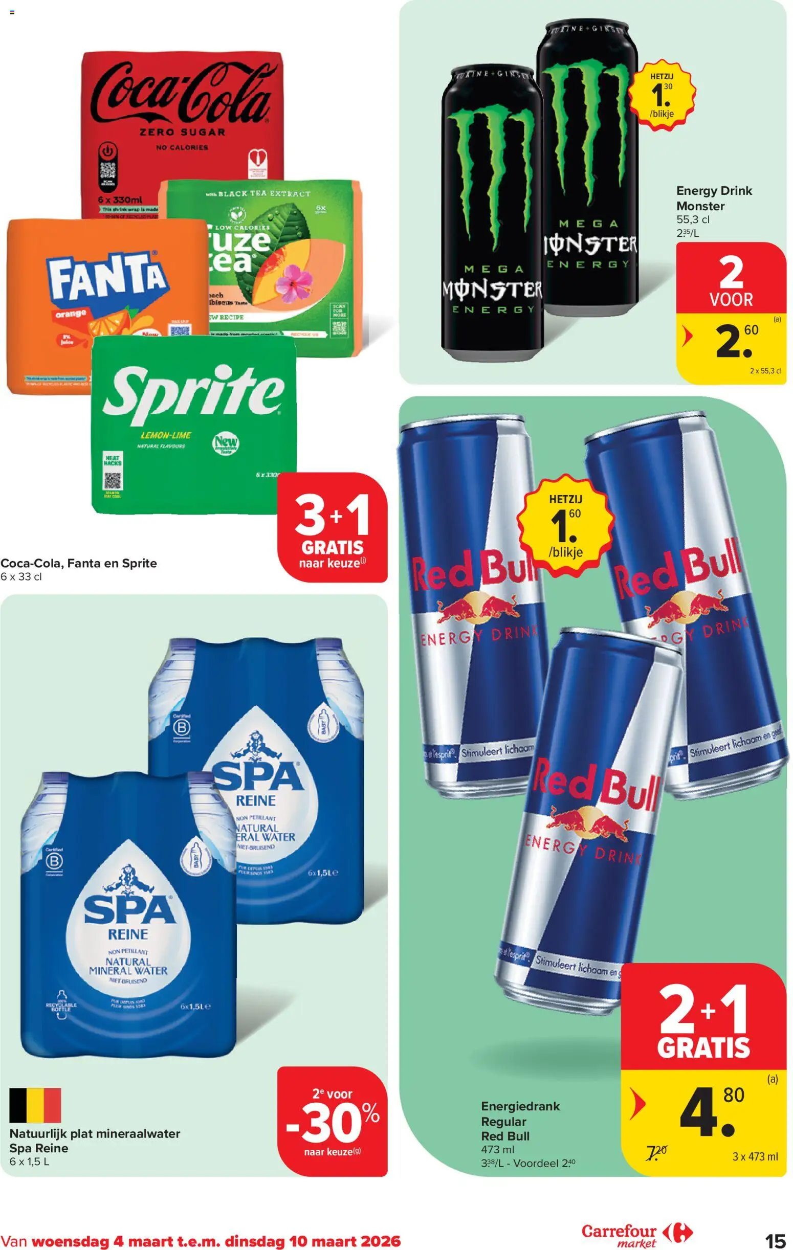 {H1} | Pagina: 15 | Producten: Fanta, Sprite, Monster, Red Bull