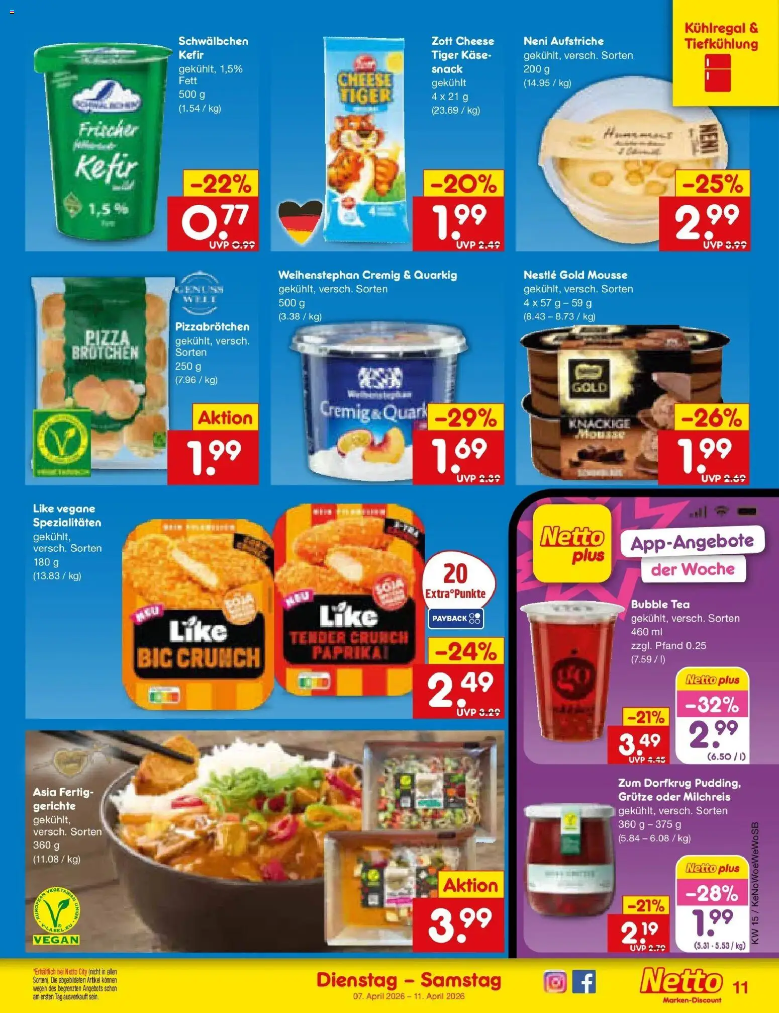 Netto Marken-Discount Prospekt Bonn	 – gültig ab 05.04.2026 | Seite: 13 | Produkte: Kefir, Käse, Pizza