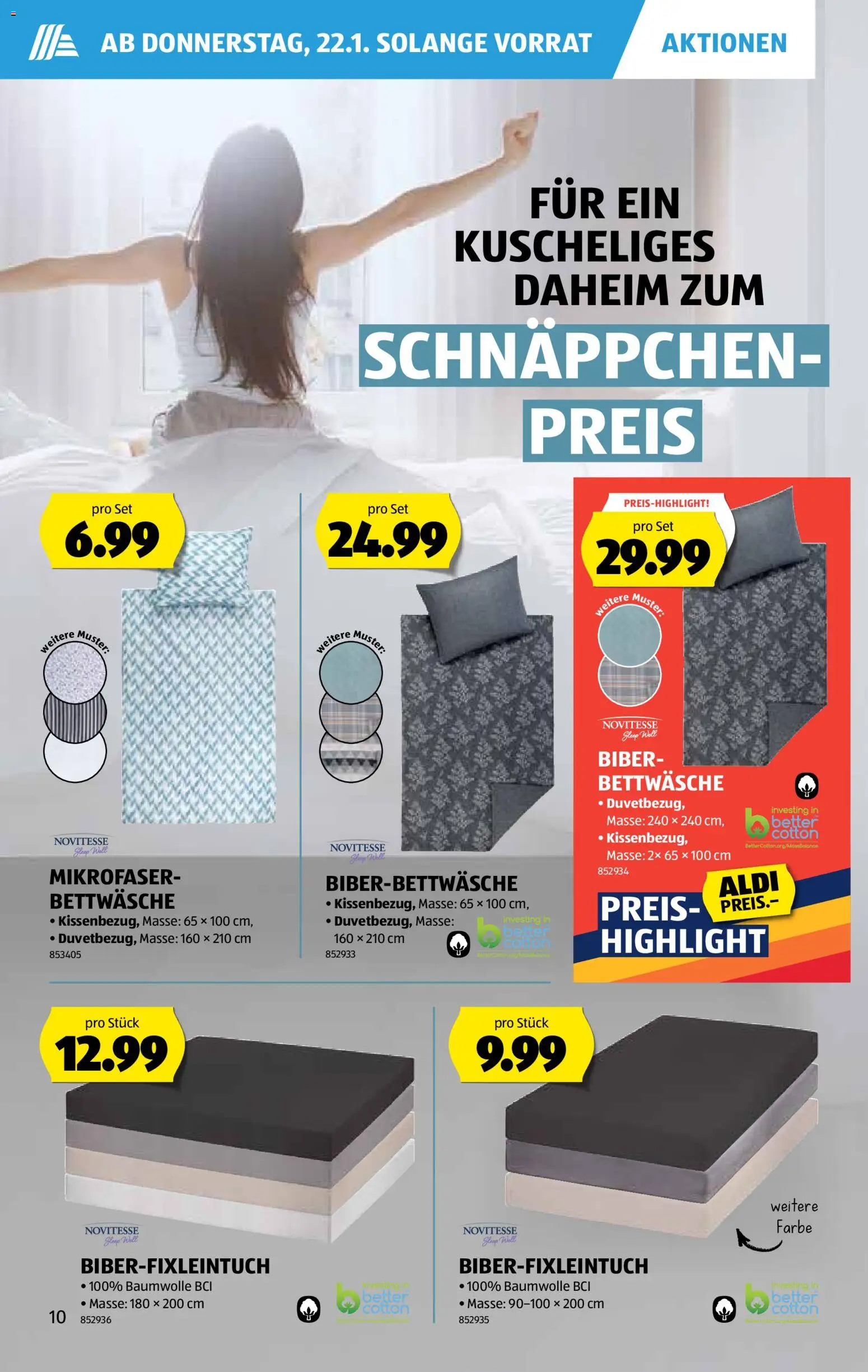 Aldi Aktionen – gültig ab 22.01.2026 | Seite: 11 | Produkte: Bettwäsche
