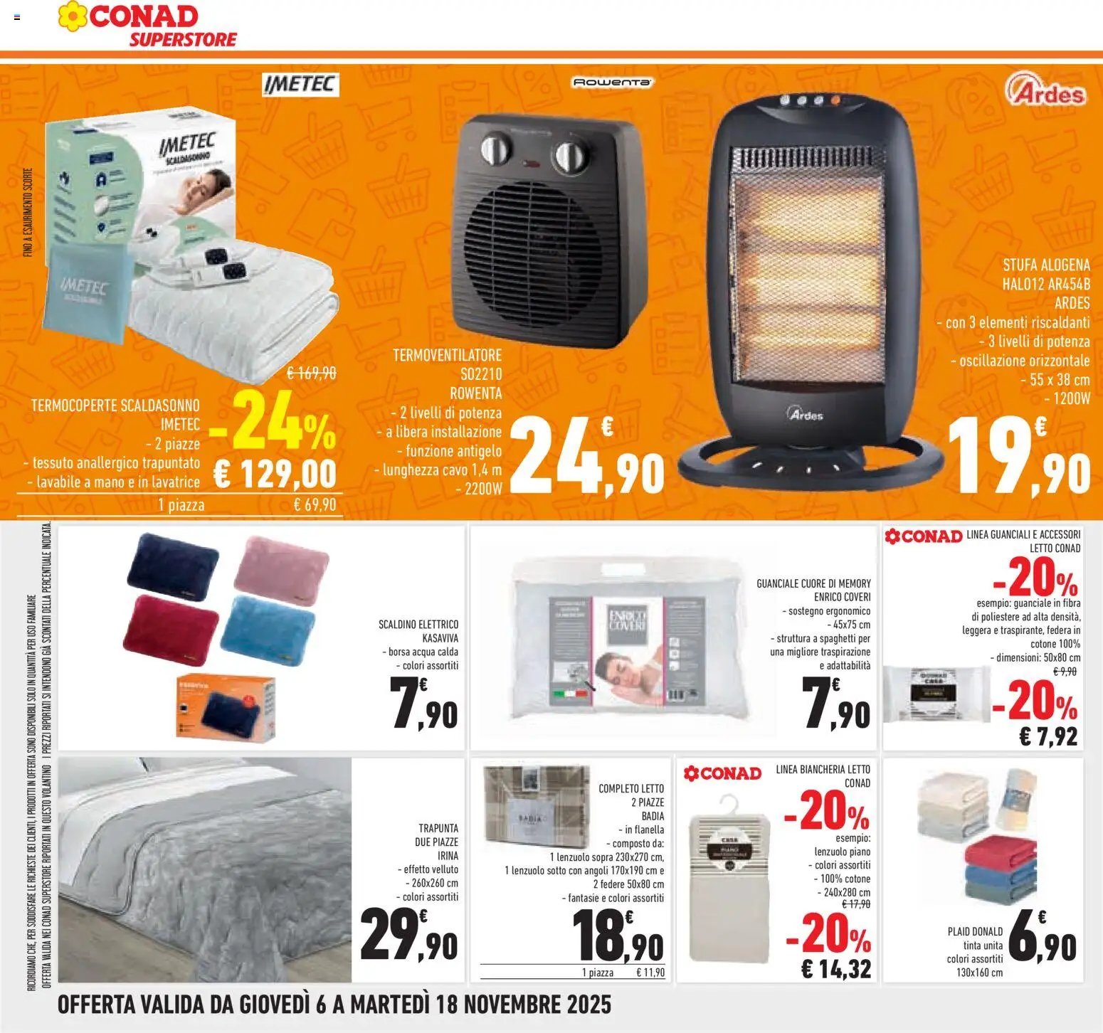 Volantino Conad del 06.11.2025 | Pagina: 36 | Prodotti: Plaid, Trapunta, Federa, Guanciale