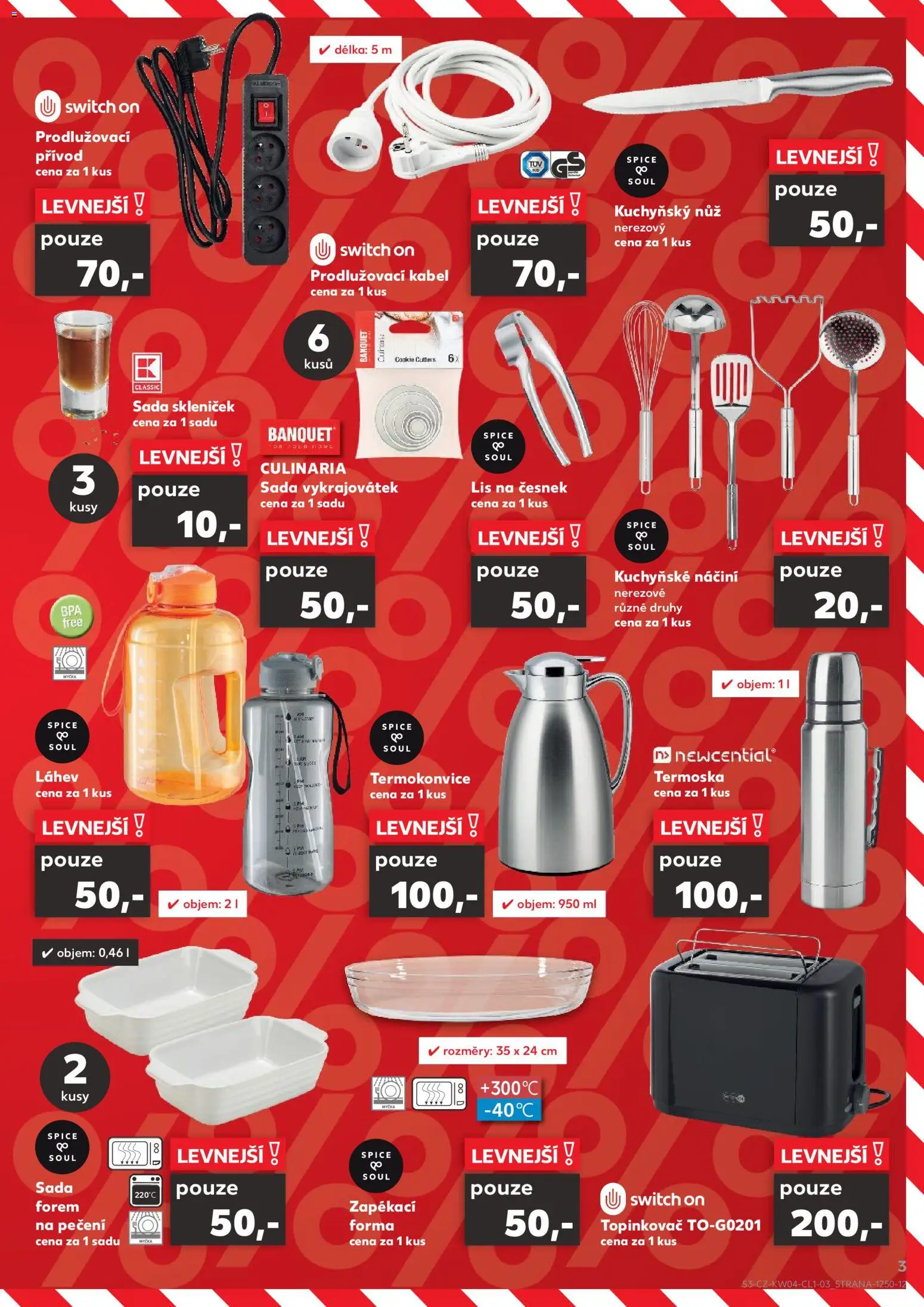 Kaufland leták - Plzeň Bory od 21.01.2026 | Strana: 3 | Produkty: Myčka, Forma, Switch On, Láhev