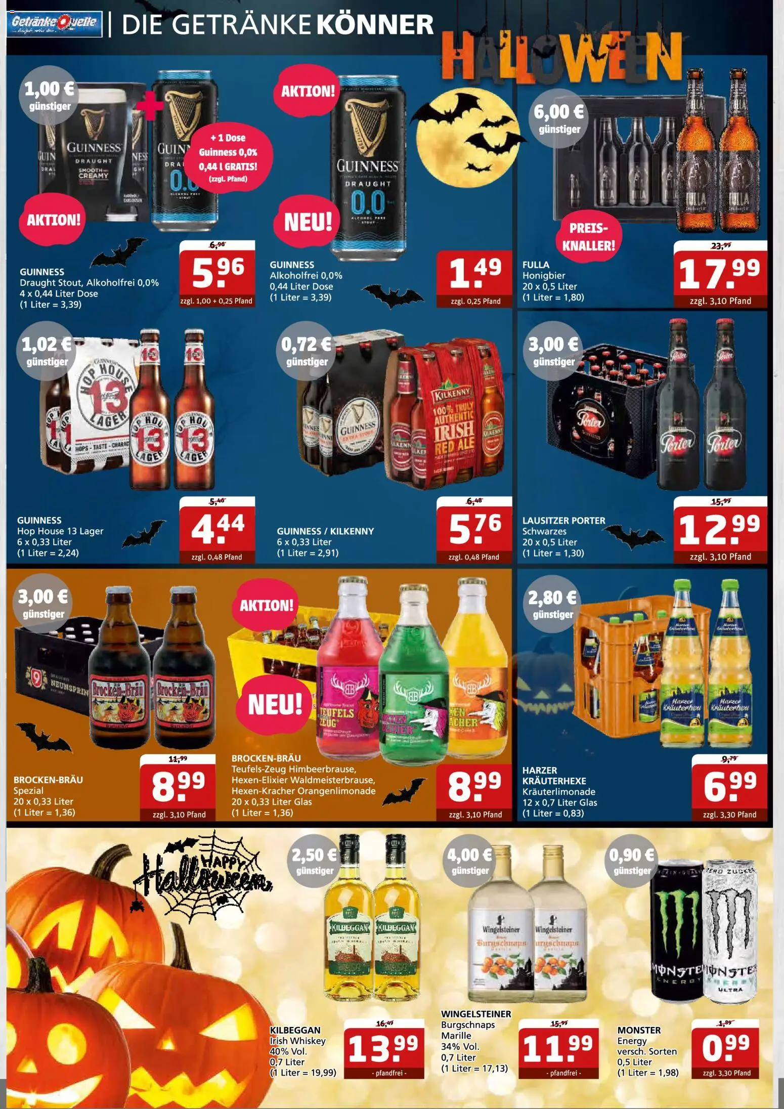 Getränke Quelle Prospekt – gültig ab 27.10.2025 | Seite: 5 | Produkte: Energy, Monster, Zucker, Whiskey