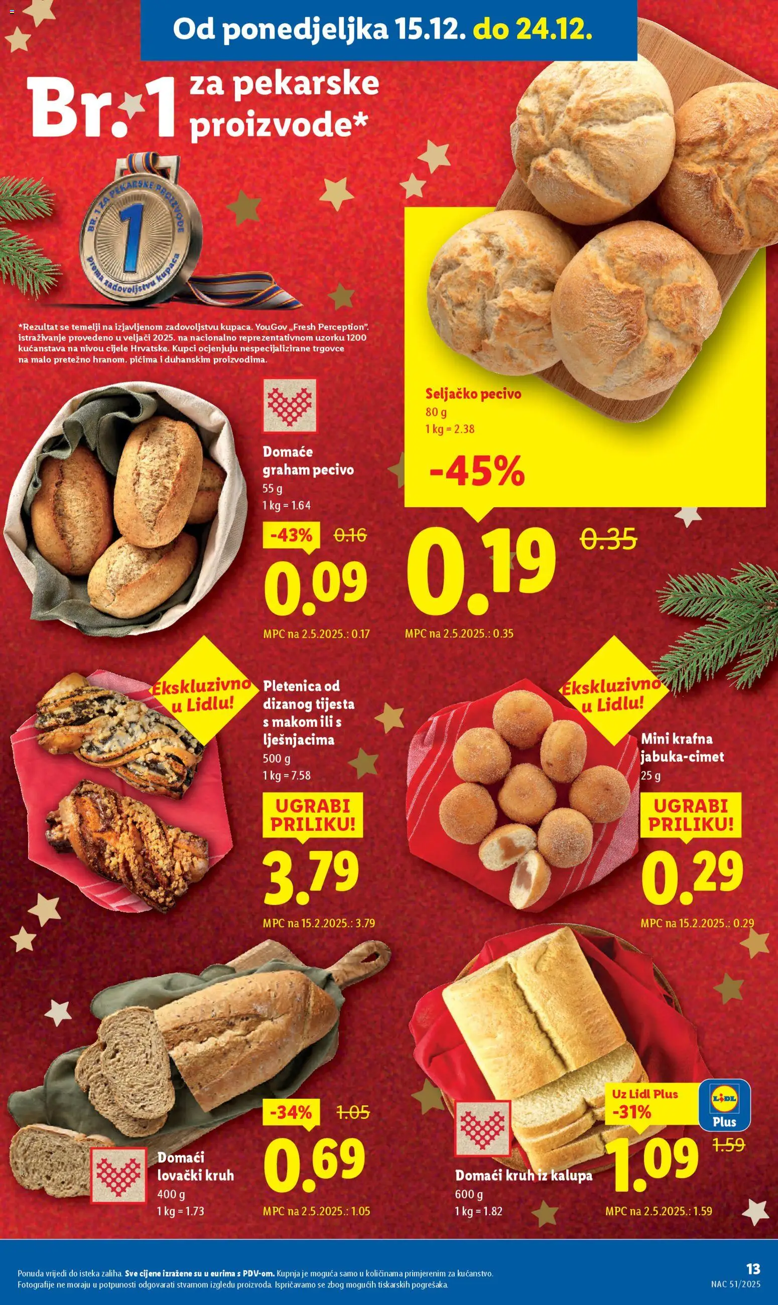 Lidl katalog | vrijedi od 15.12.2025 | Stranica: 13 | Proizvodi: Kruh, Pecivo