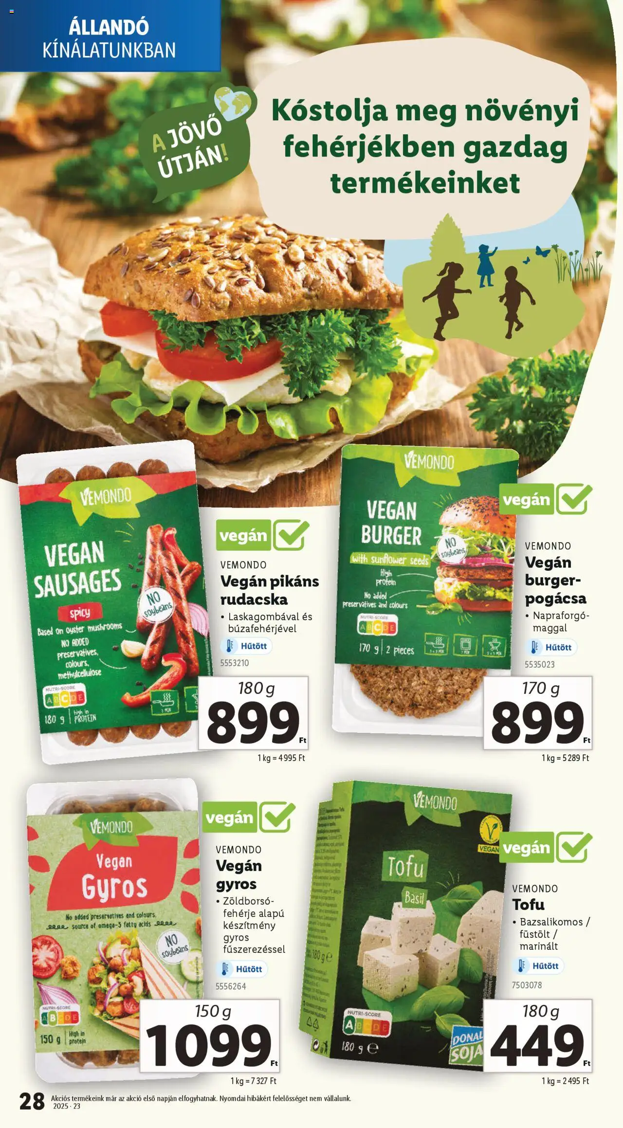 Lidl akciós ujság - amely érvényes a következő dátumtól: 05.06.2025 | Oldal: 28 | Termékek: Tofu, Protein, Fehérje, Vegán