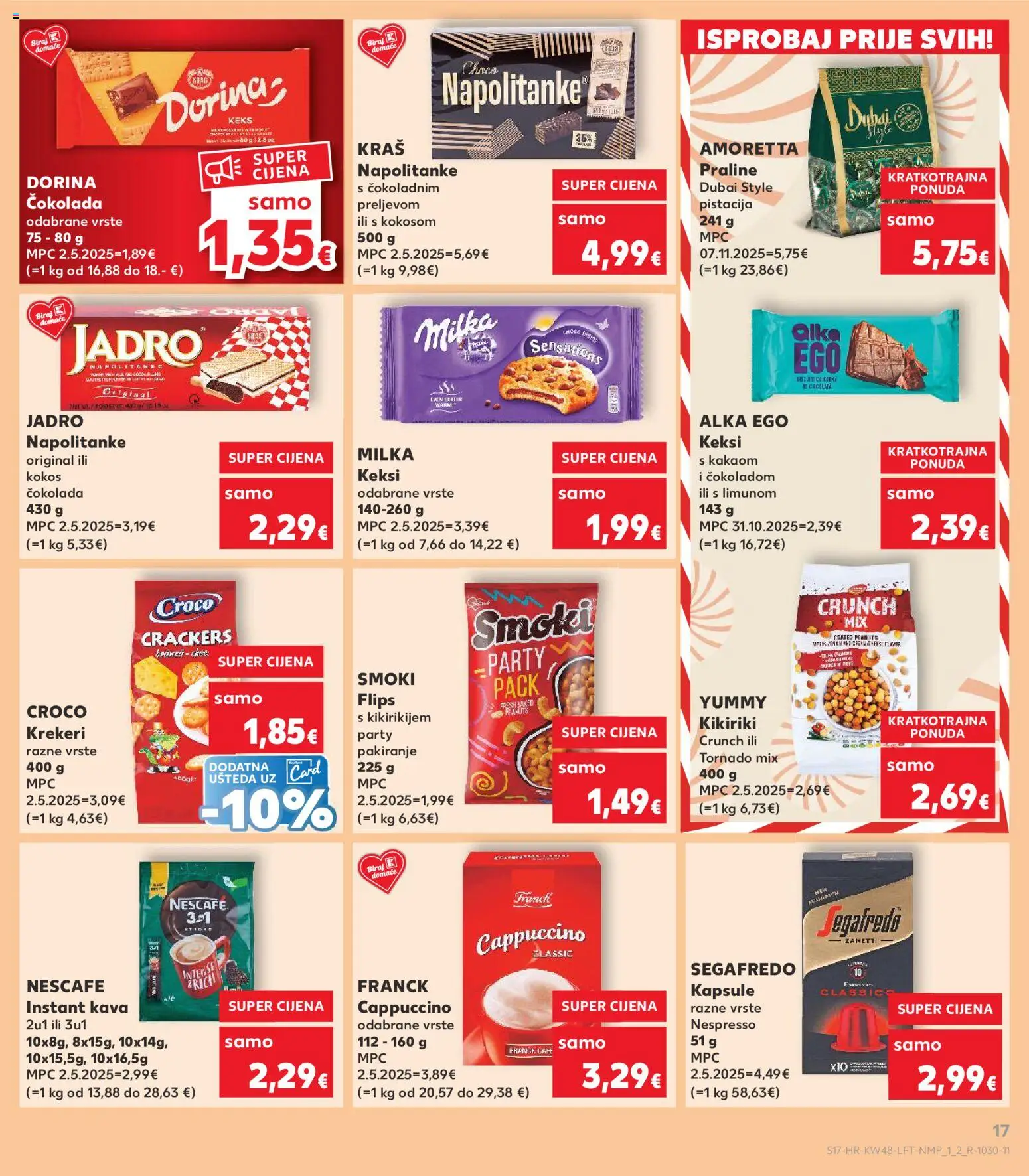 Kaufland katalog | vrijedi od 26.11.2025 | Stranica: 17 | Proizvodi: Dorina, Keksi, Nescafe, Cappuccino