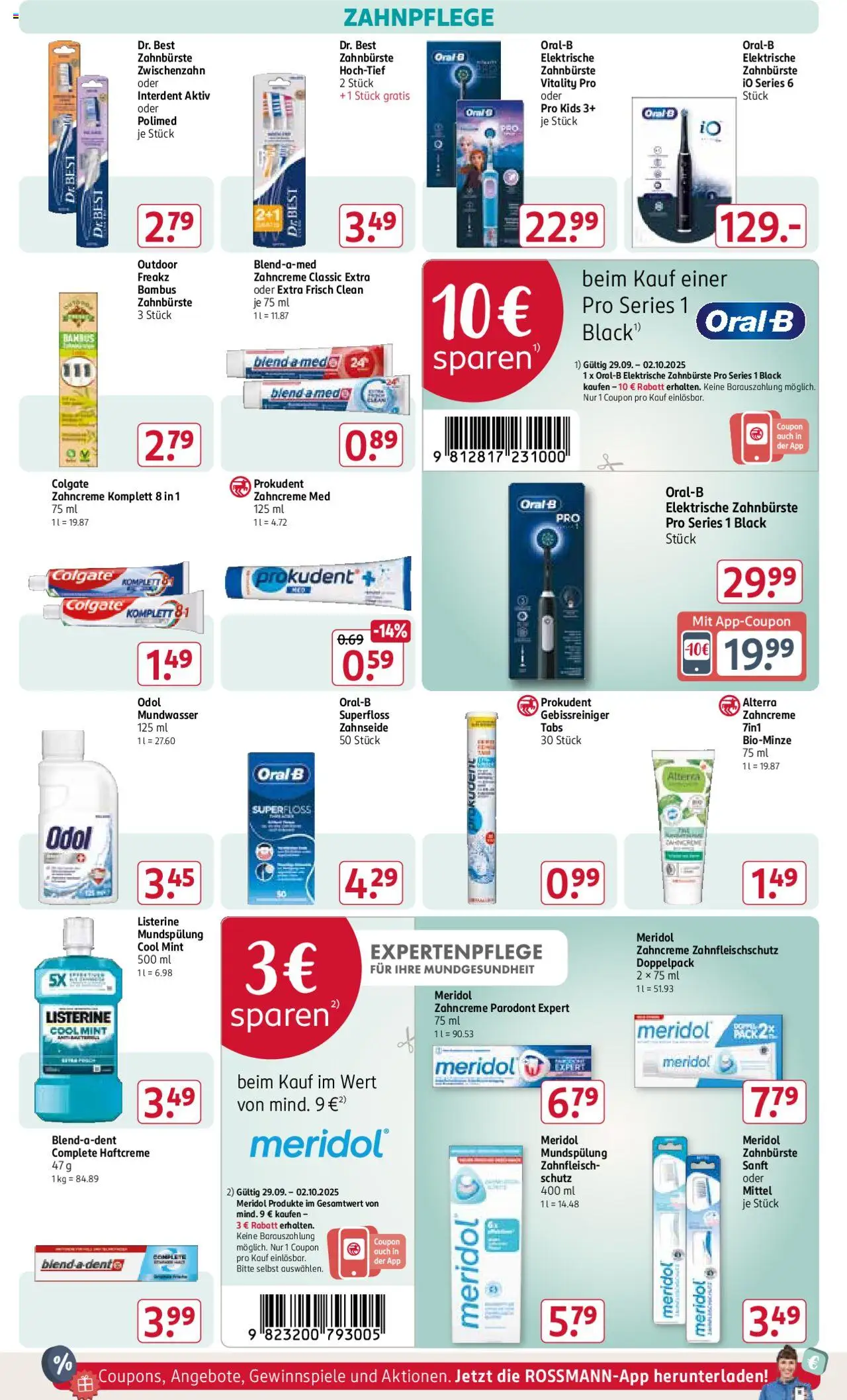 Rossmann Prospekt 	 – gültig ab 29.09.2025 | Seite: 12 | Produkte: Elektrische zahnbürste, Zahnbürste, Mundwasser, Listerine