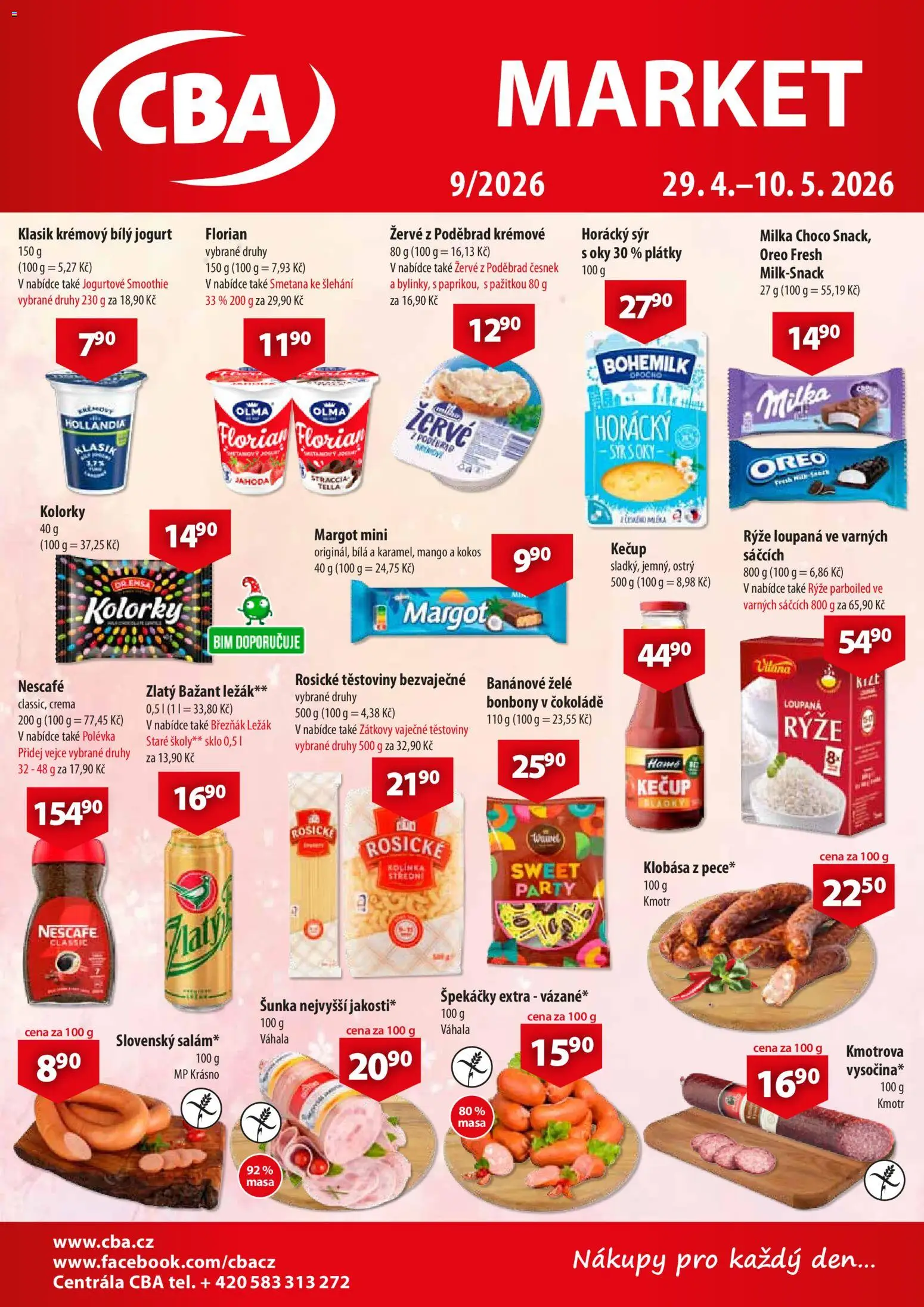 CBA leták - Market od 29.04.2026 | Strana: 1 | Produkty: Březňák, Žervé, Crema, Hollandia