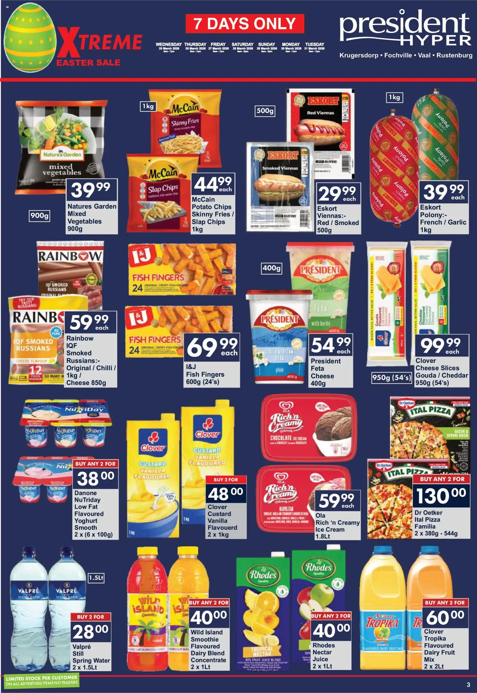 New President Hyper catalogue – valid from 25.03.2026 | Page: 3 | Products: Custard, Cheese, Pork, Garlic