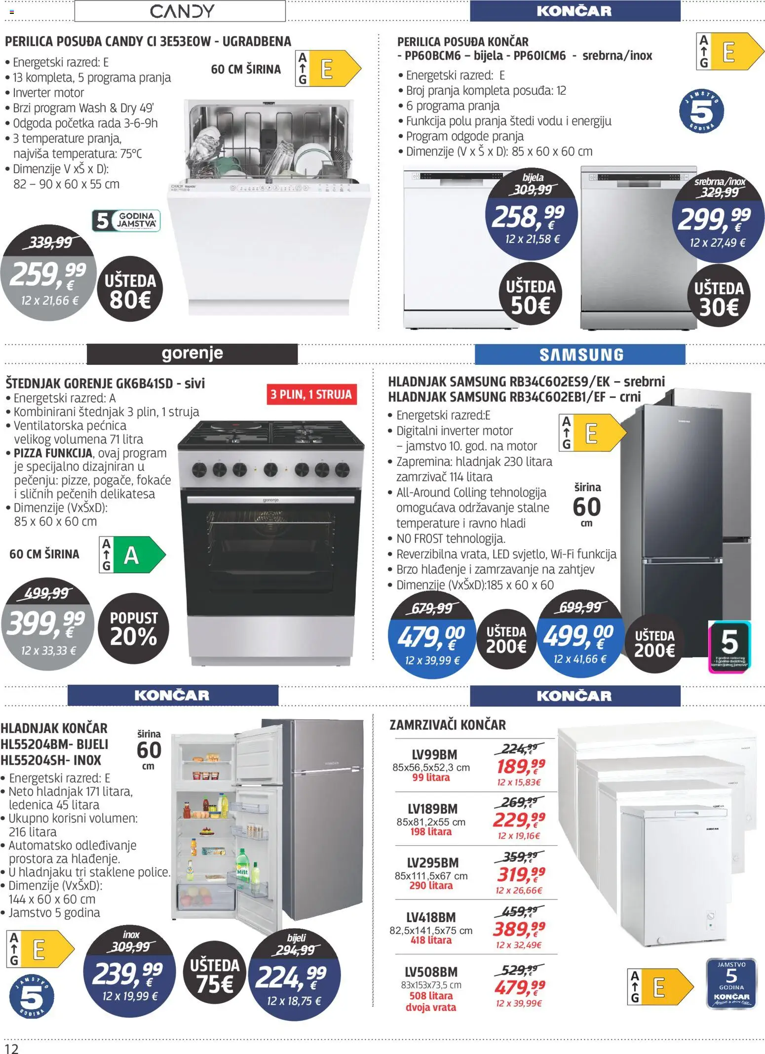 Centar Tehnike katalog | vrijedi od 09.03.2026 | Stranica: 12 | Proizvodi: Perilica posuđa, Pizza, Hladnjak, Pećnica