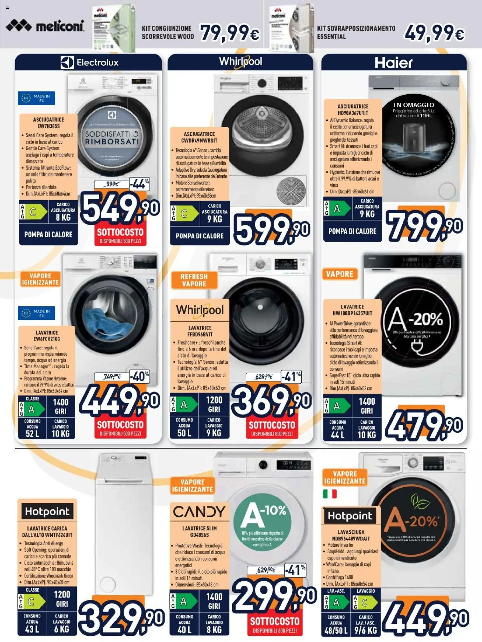 Volantino Unieuro del 05.12.2025 | Pagina: 22 | Prodotti: Friggitrice ad aria, Lavasciuga, Centrifuga, Acqua