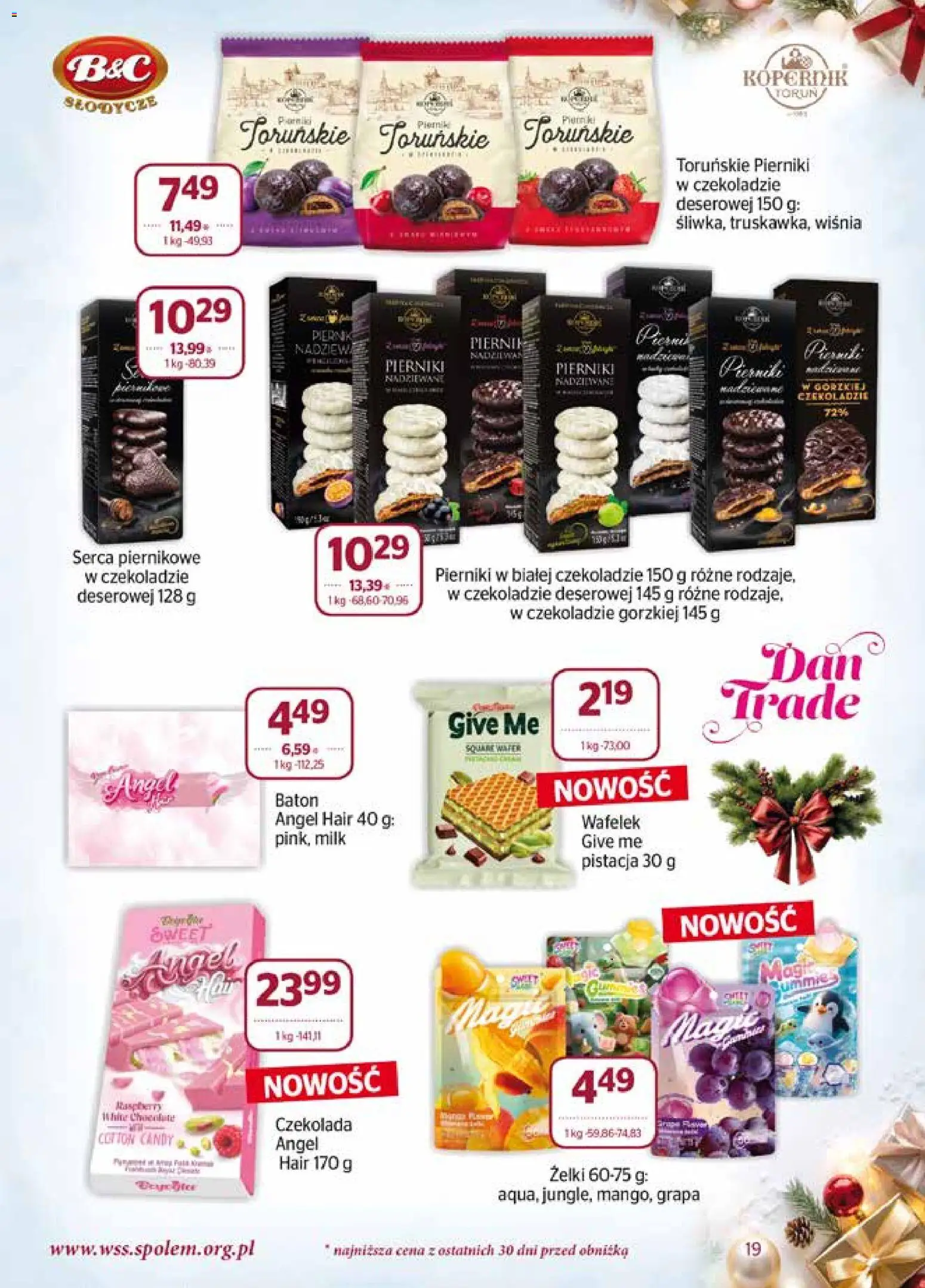 Społem Gazetka od 01.12.2025 | Strona: 19 | Produkty: Słodycze, Pierniki, Baton, Czekolada