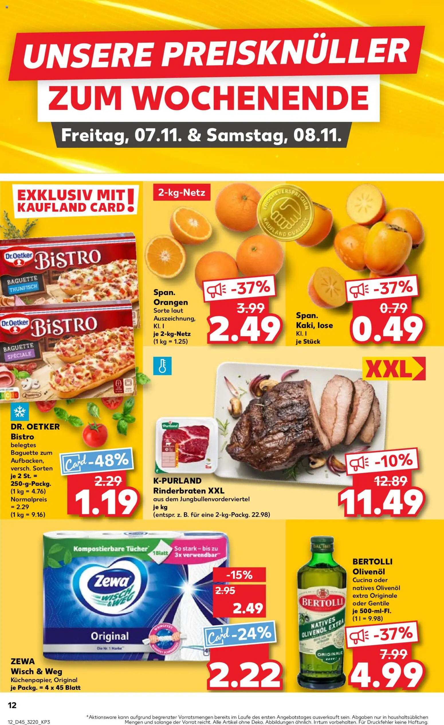 Kaufland prospekt Jena	 – gültig ab 06.11.2025 | Seite: 12 | Produkte: Rinderbraten, Baguette, Zewa, Kaki