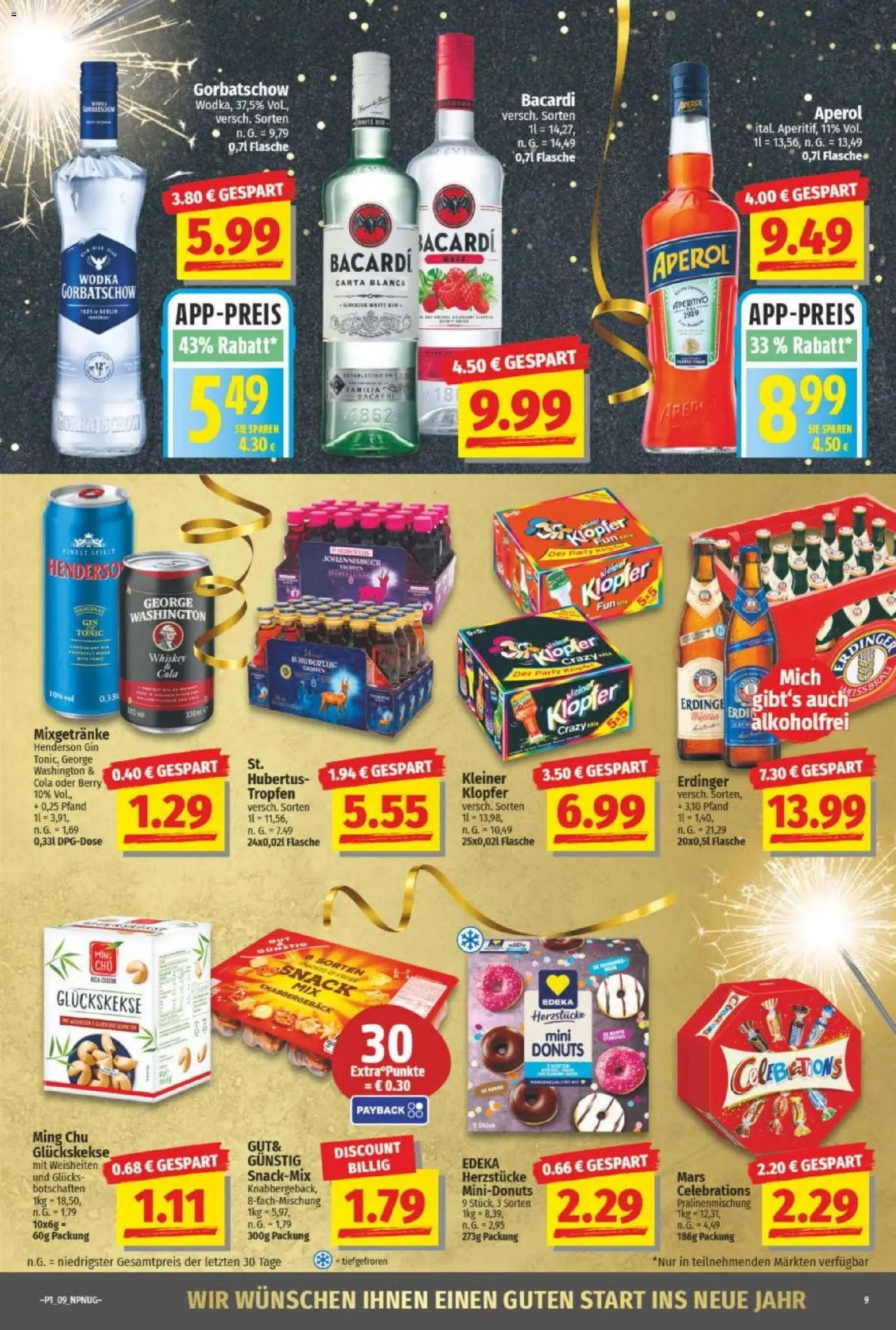 NP Discount Prospekt – gültig ab 28.12.2025 | Seite: 9 | Produkte: Celebrations, Aperol, Gin, Whiskey
