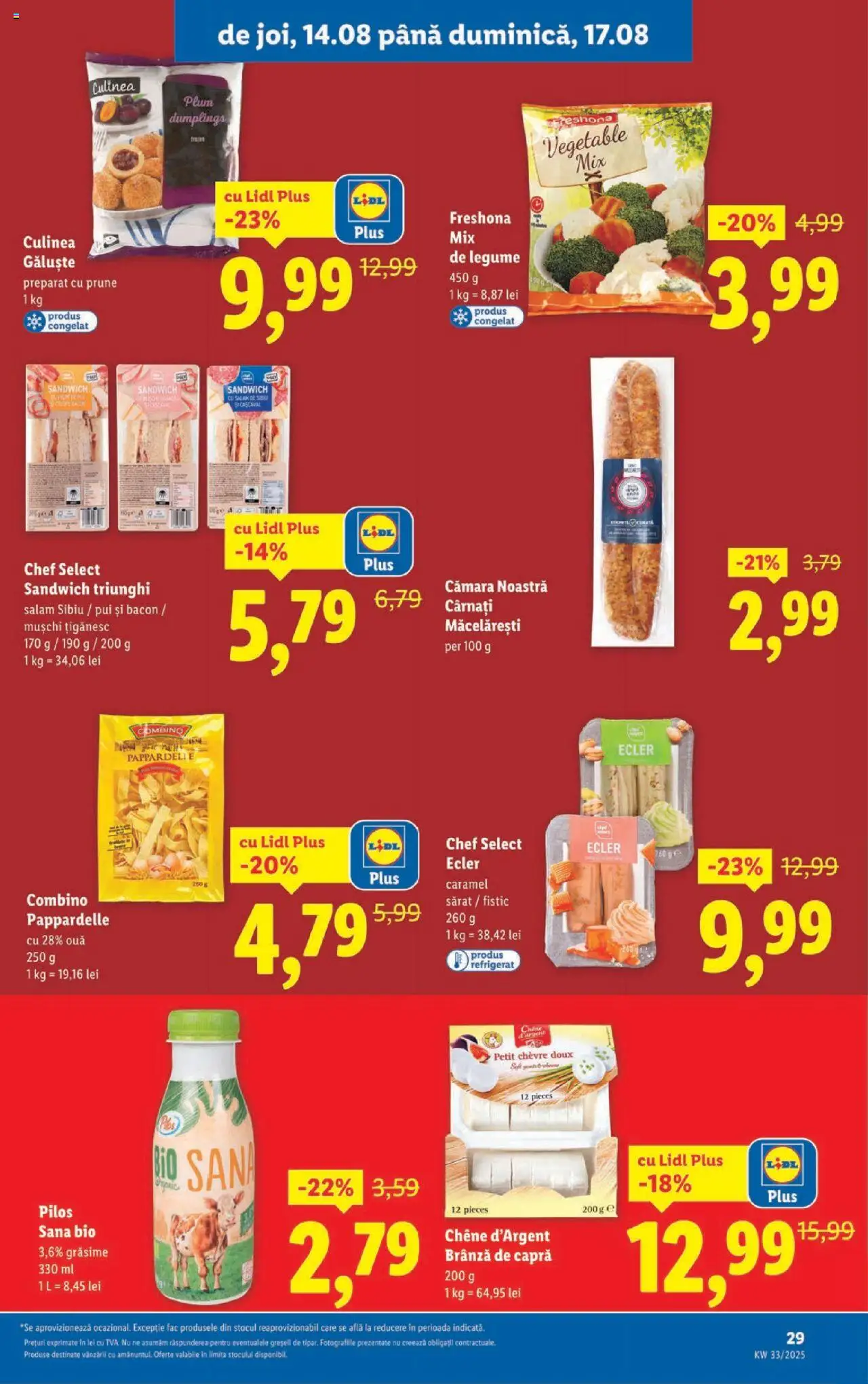 Catalog Lidl – valabil de la 11.08.2025 | Pagină: 29 | Produse: Toplar, Salam, Legume, Cârnați