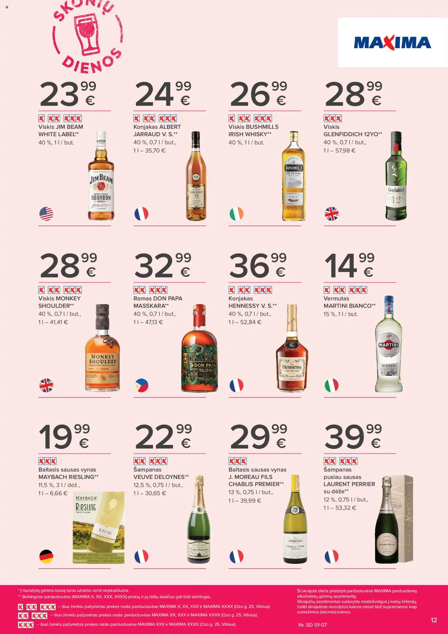 MAXIMA akcijos nuo 18.12.2025 | Puslapis: 12 | Prekių: Viskis, Dėžė, Vynas