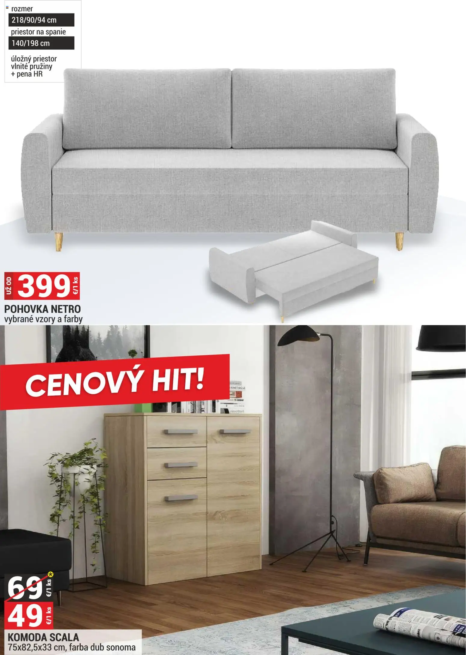 Nové Merkury Market akcie – leták je platný od 01.11.2025 | Strana: 29 | Produkty: Pohovka, Komoda