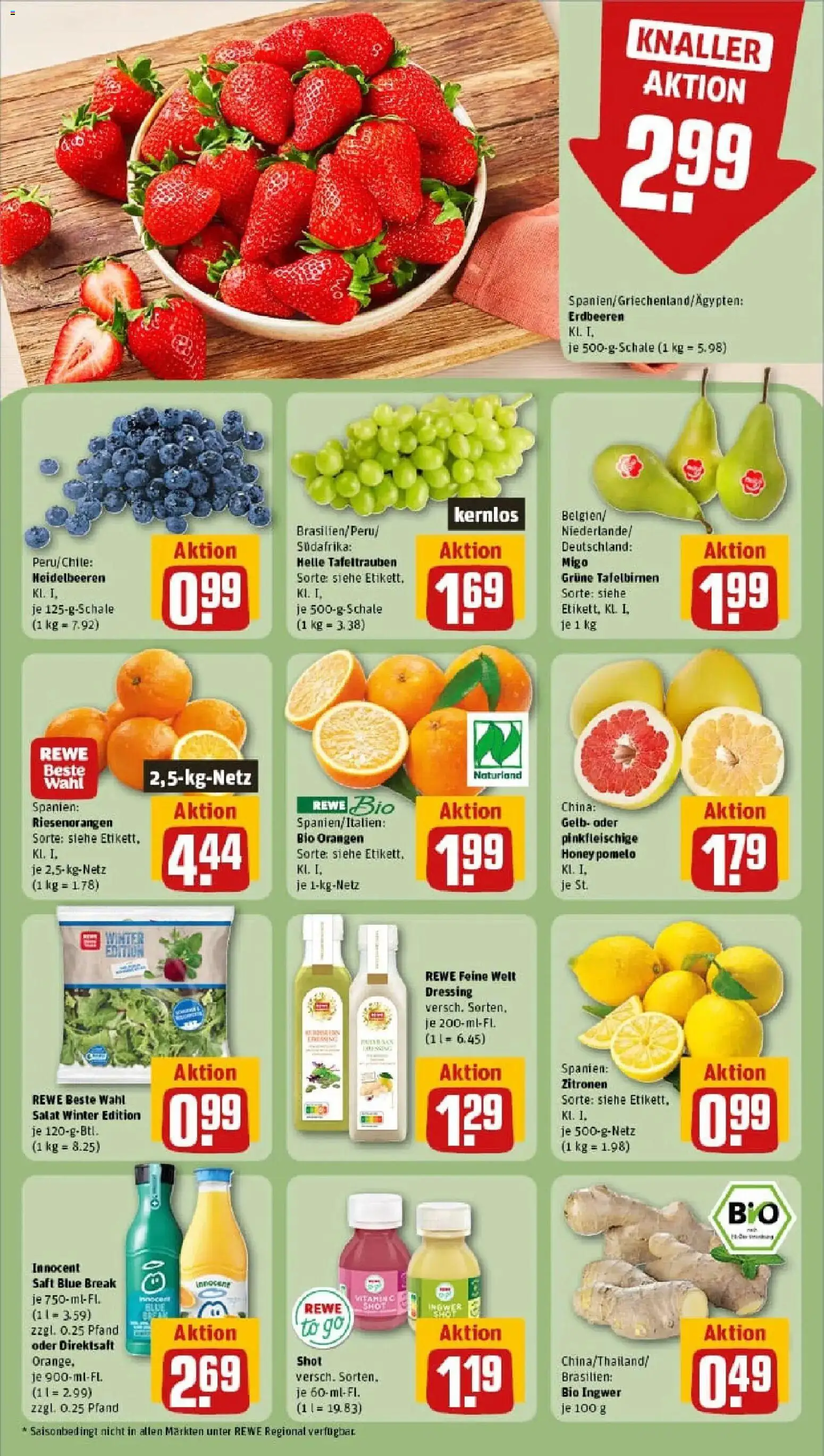 Rewe prospekt Ahlen	 – gültig ab 26.01.2026 | Seite: 4 | Produkte: Dressing, Orangen, Erdbeeren, Zitronen