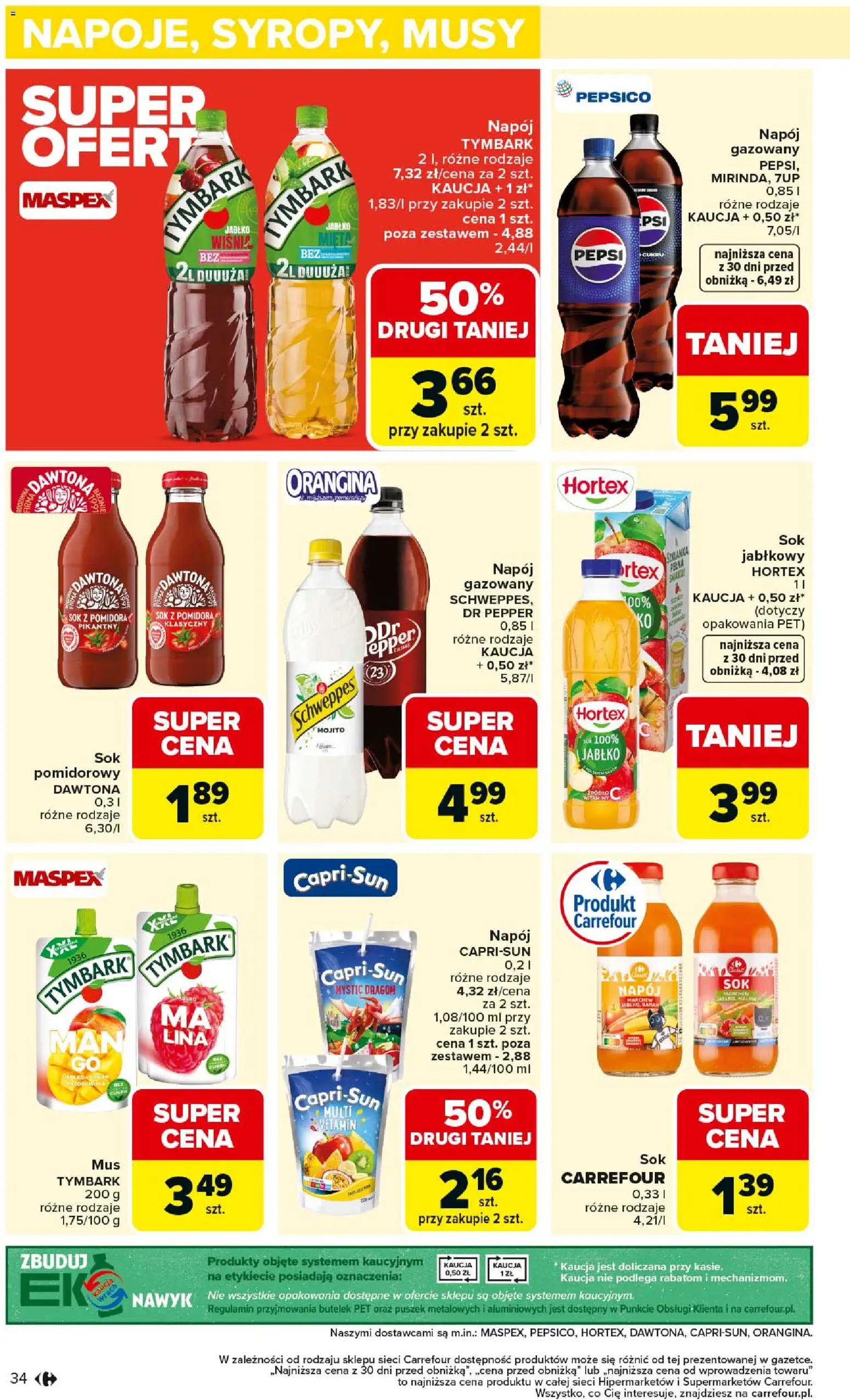 Carrefour gazetka od 02.03.2026 | Strona: 36 | Produkty: Pepsi, Sok, Banan