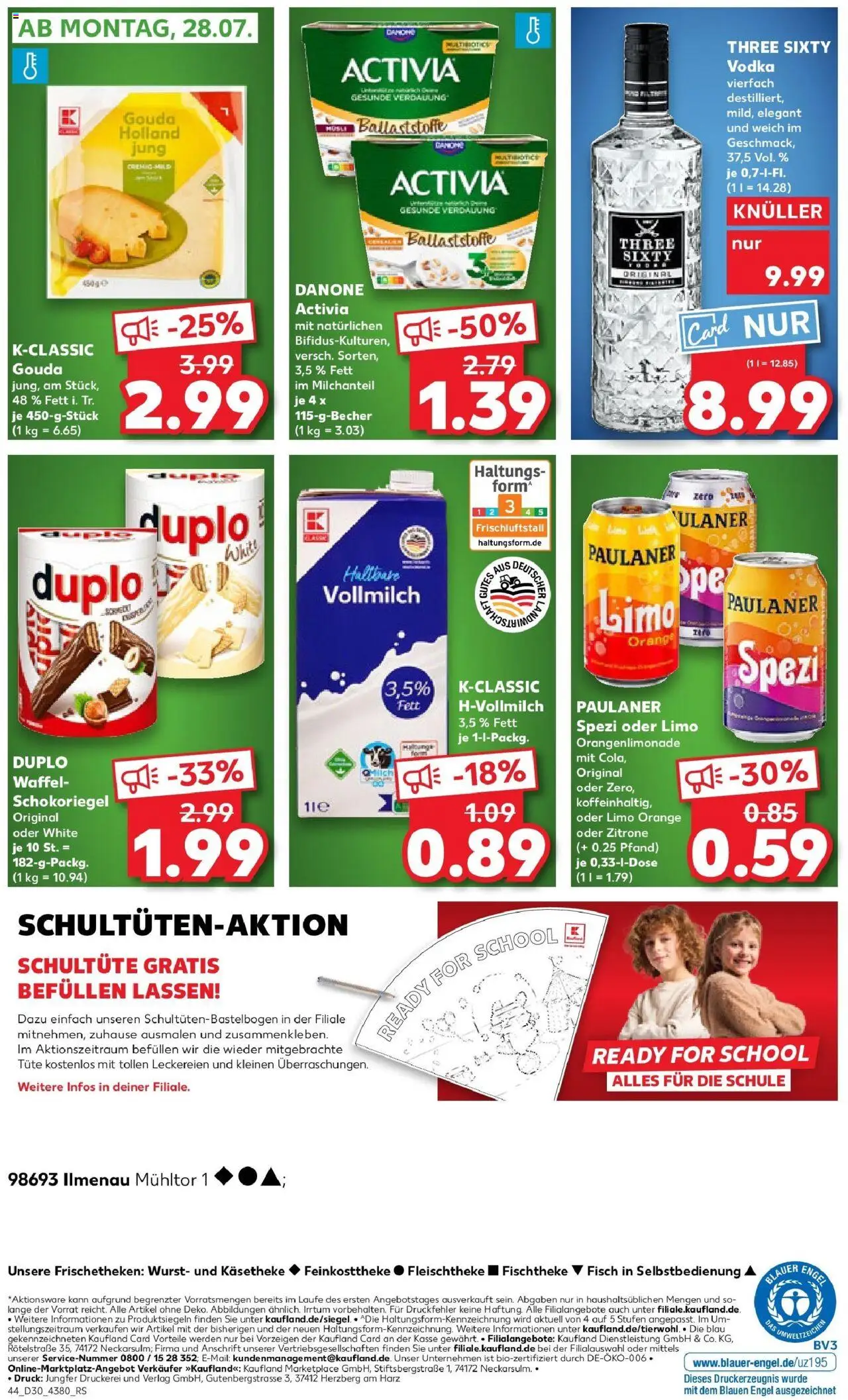 Kaufland prospekt Ilmenau	 - gültig ab dem 24.07.2025 | Seite: 44 | Produkte: Activia, Danone activia, Paulaner spezi, Fisch