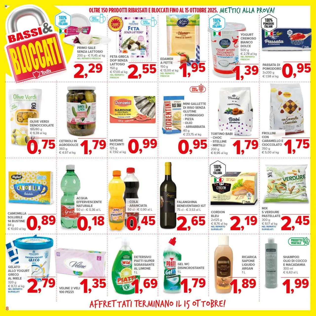 Volantino Todis del 02.10.2025 | Pagina: 8 | Prodotti: Shampoo, Cioccolato, Cetrioli, Miele