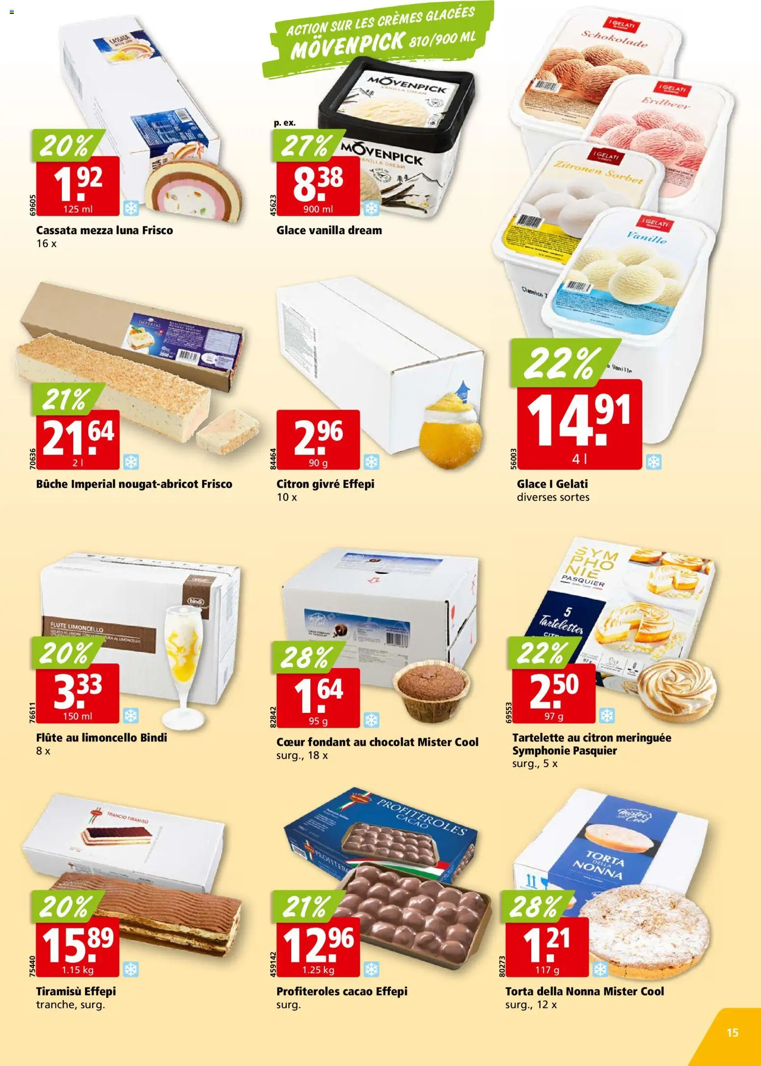 Aligro aktionen Chavannes, Matran, Genève, Sion – gültig ab 20.04.2026 | Seite: 15 | Produkte: Kammerjunker, Glace, Schokolade