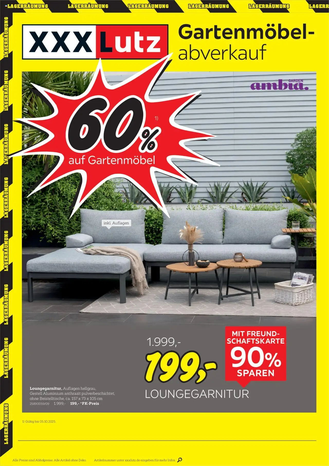 XXXL Lutz Größte Lagerräumungsverkauf – gültig ab 12.10.2025 | Seite: 2 | Produkte: Gartenmöbel